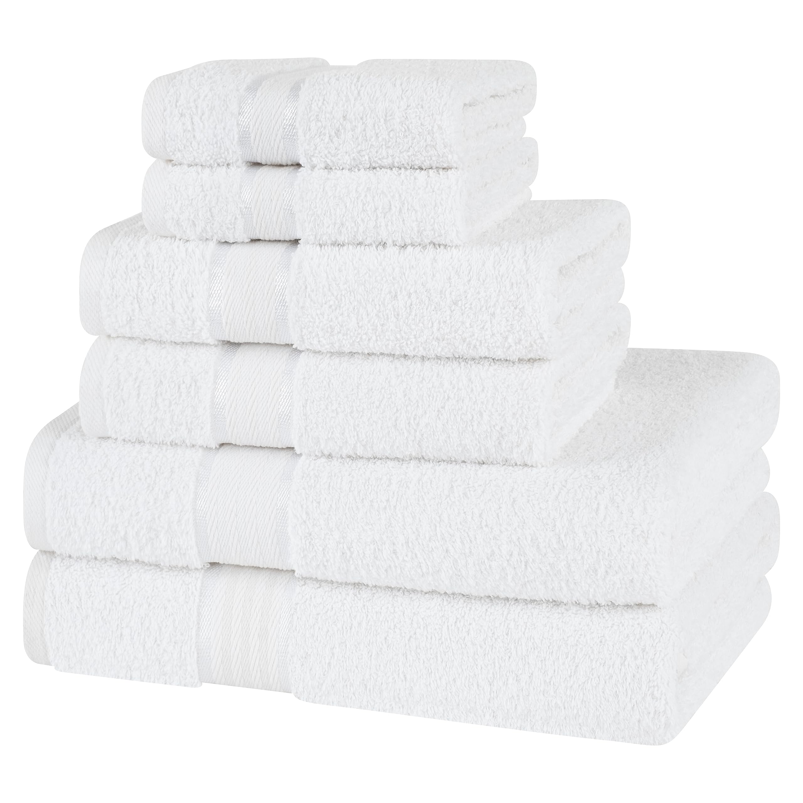 Dorlion Towels 6 Piece 100% Turkish Cotton Towel Set, 2 Bath Towels 2 Hand Towels 2 Washcloths, Soft Absorbent Towels For Bathro