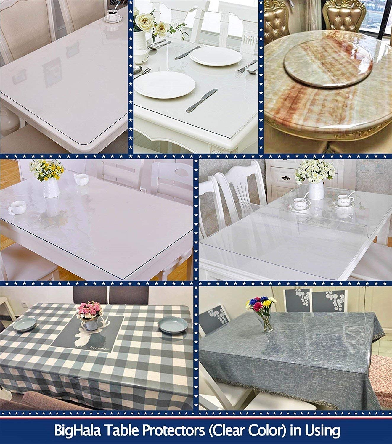 Clear Plastic Protector Wood Furniture Table Topper Protective Cover Dining Living Room Countertop Thick Pvc Tablecloth Vinyl Ma
