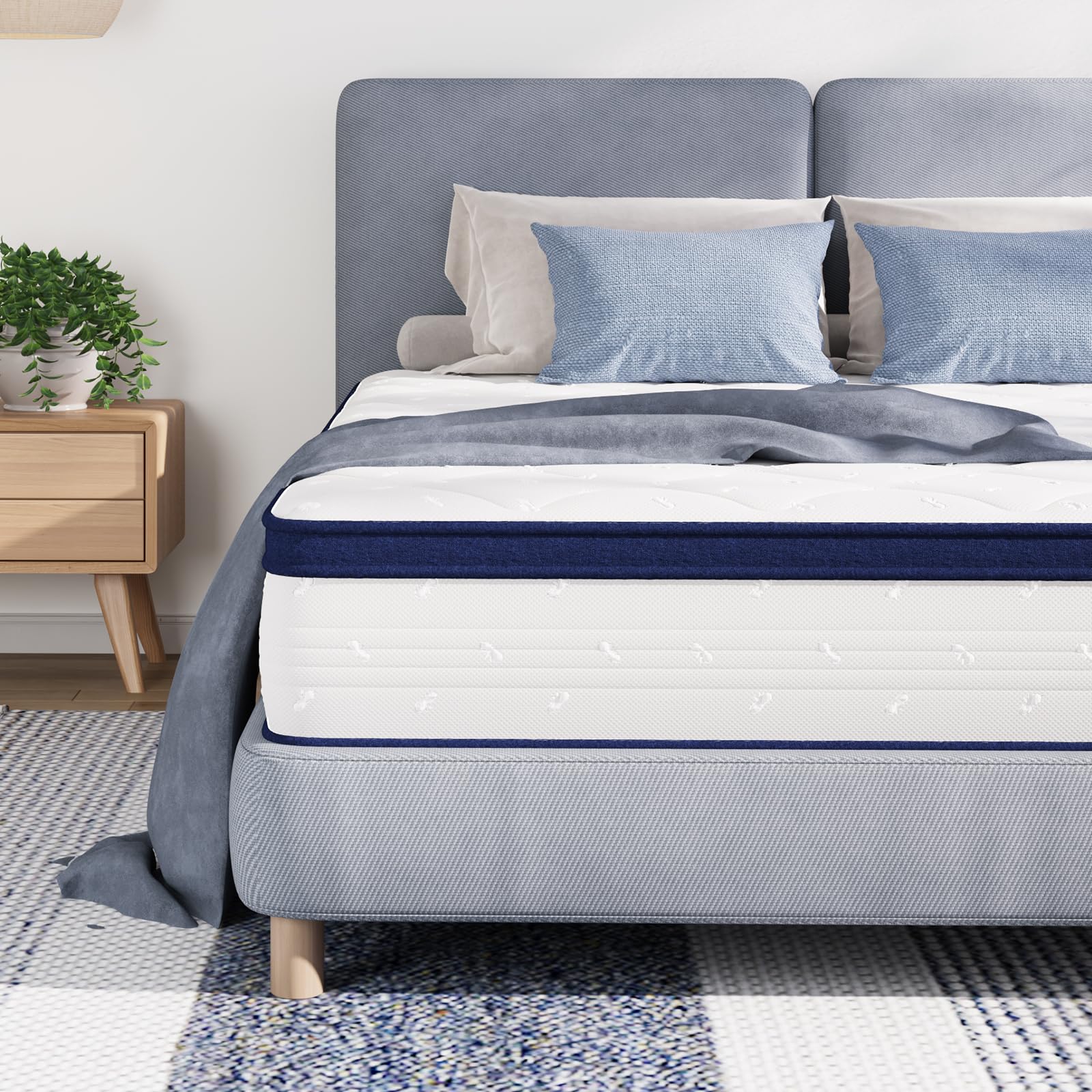 Avenco Full Mattress, 12 Inch Full Mattresses In A Box, Hybrid Full Size Mattresses With Comfort Foam And Pocket Coils For Press