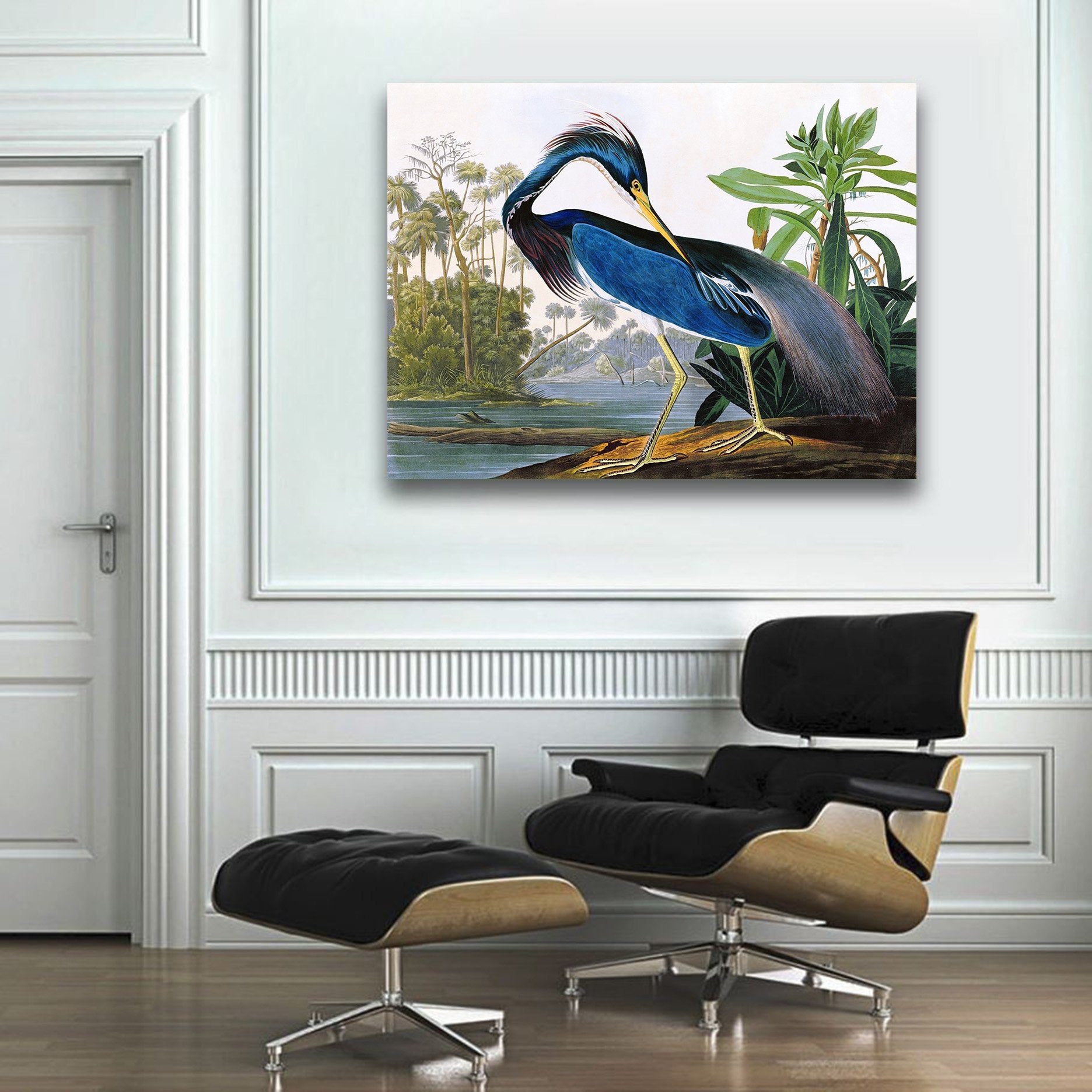 Niwo Art - Louisiana Heron, By John James Audubon. The Birds Of America Reproductions. Giclee Print Acrylic Coating On Canvas Fo