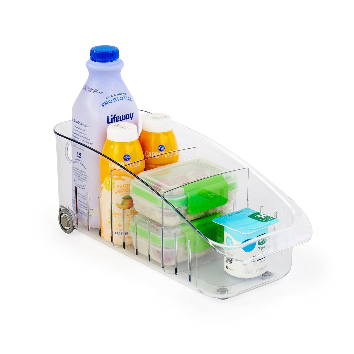 Youcopia Rollout Fridge Drawer 6'', Bpa-Free Clear Rolling Refrigerator Organizer Bin With Adjustable Dividers And Handles For P