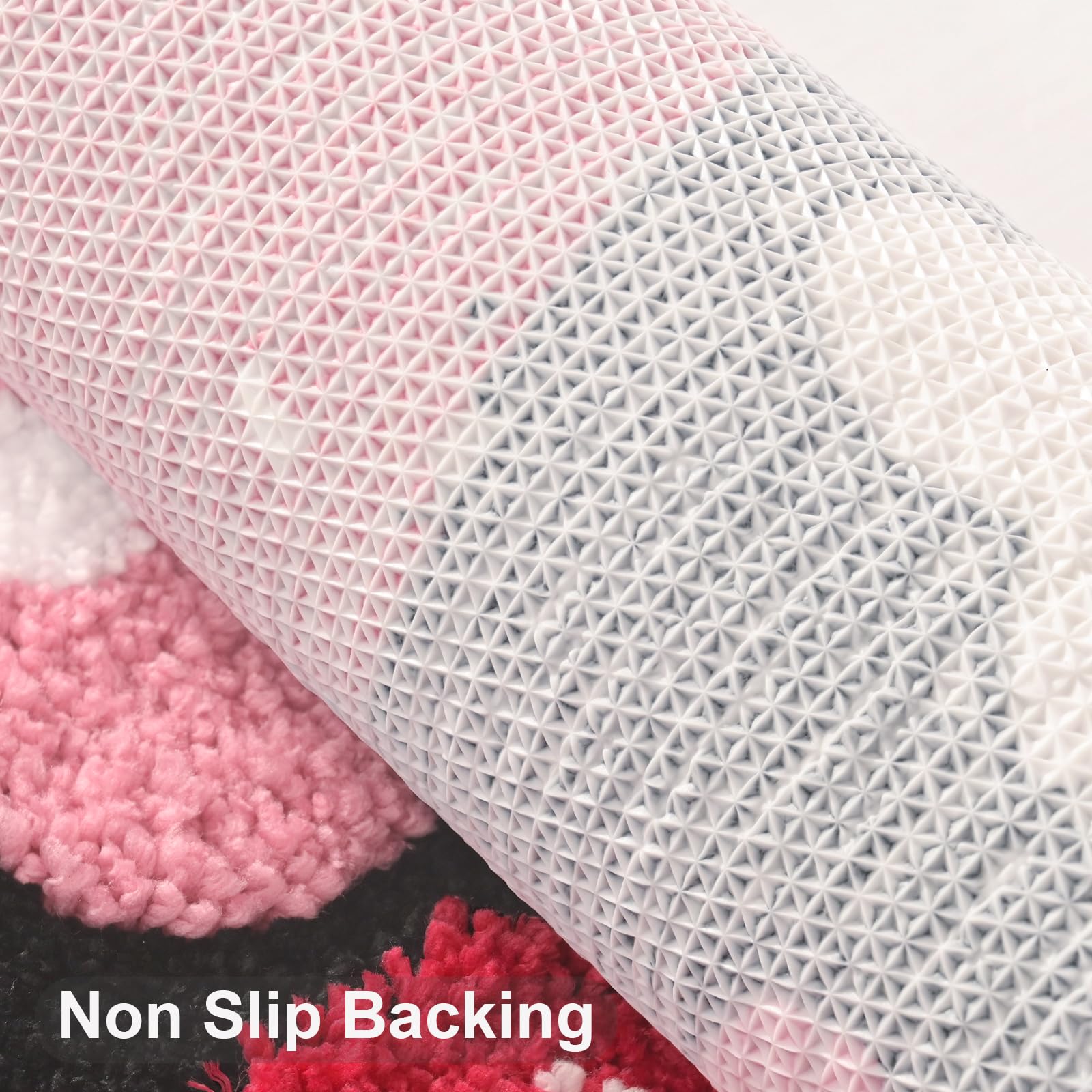 Anybar Black Toilet Rugs U Shaped, Cute Strawberry Flower Bathroom Contour Toilet Mats,Extra Soft Absorbent Toilet Carpet Bathro