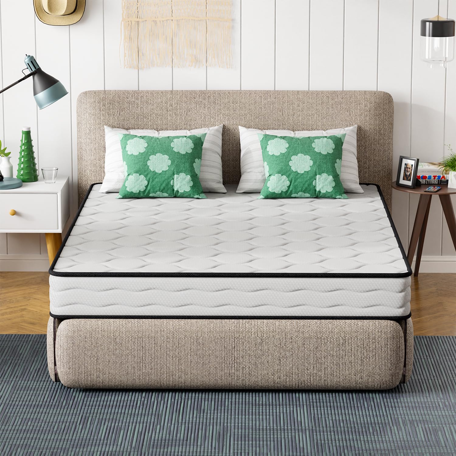 Paylesshere 8 Inch Mattress Medium Firm Spring Mattress Cool Sleep Pressure Relief Queen Size Mattress In A Box Fiberglass Free