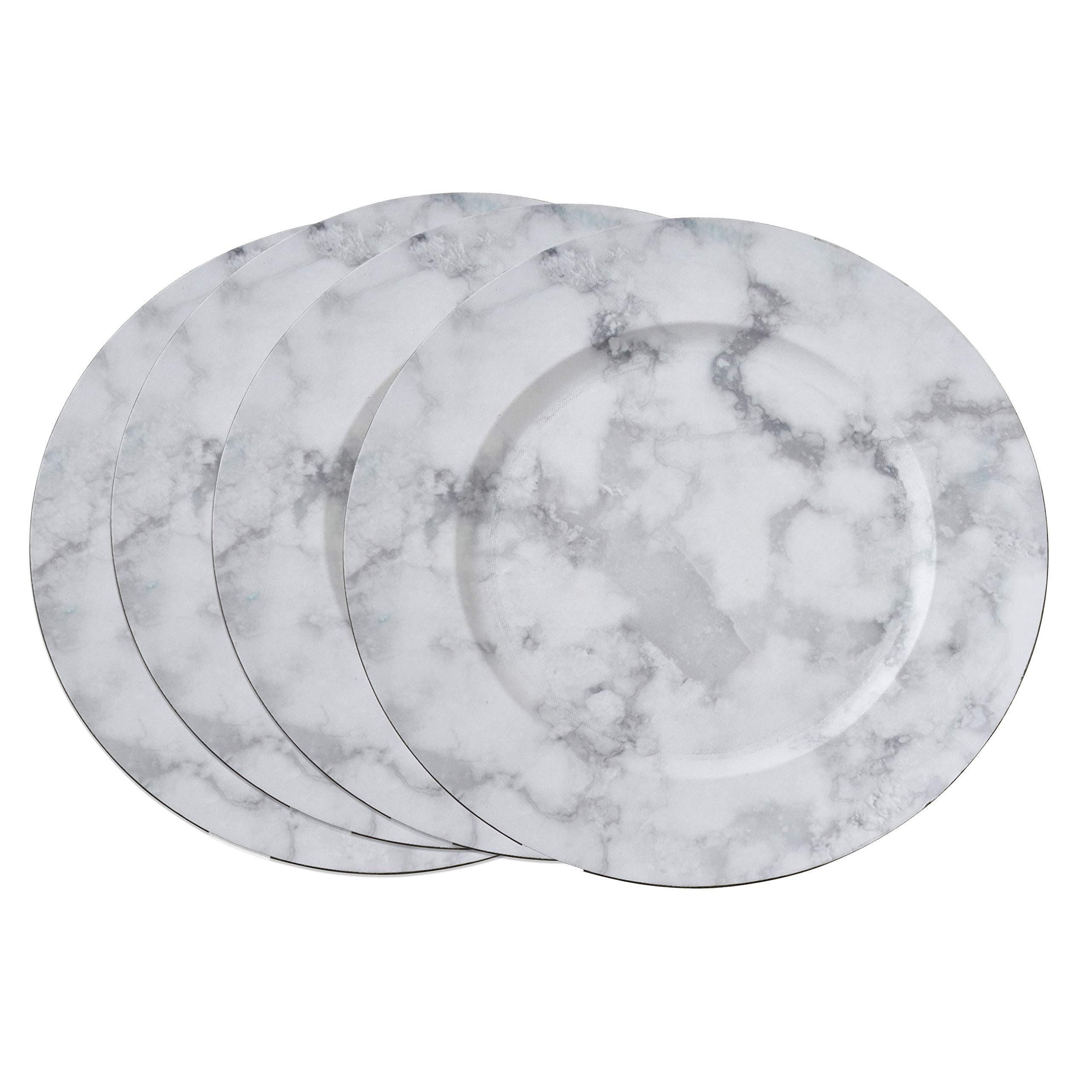 Marble Design Charger Plates (Set Of 4)