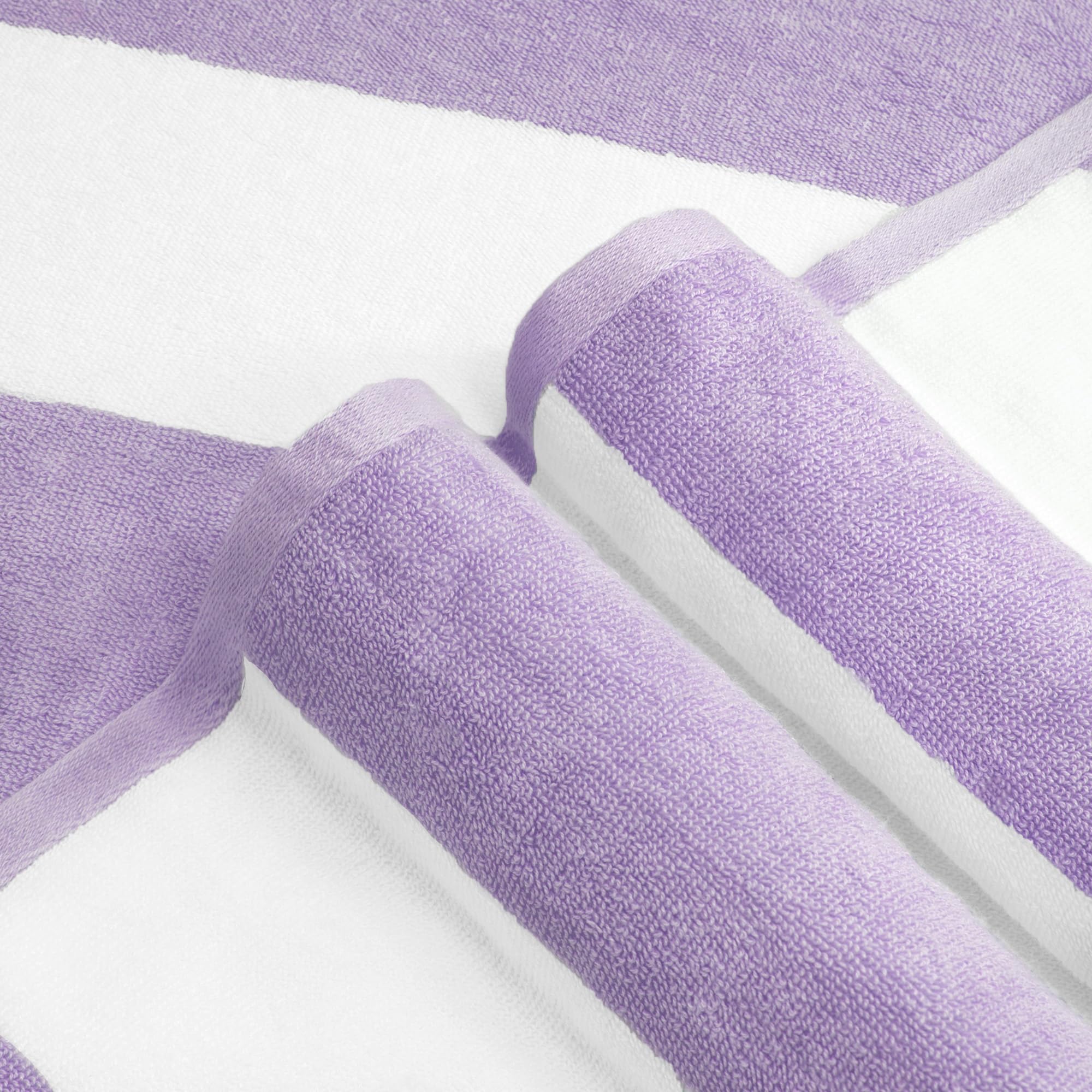 Clowood Plush Oversized Beach Towel - Cotton 40 X 72 Inch Large Thick Purple Striped Cabana Pool Swimming Towel