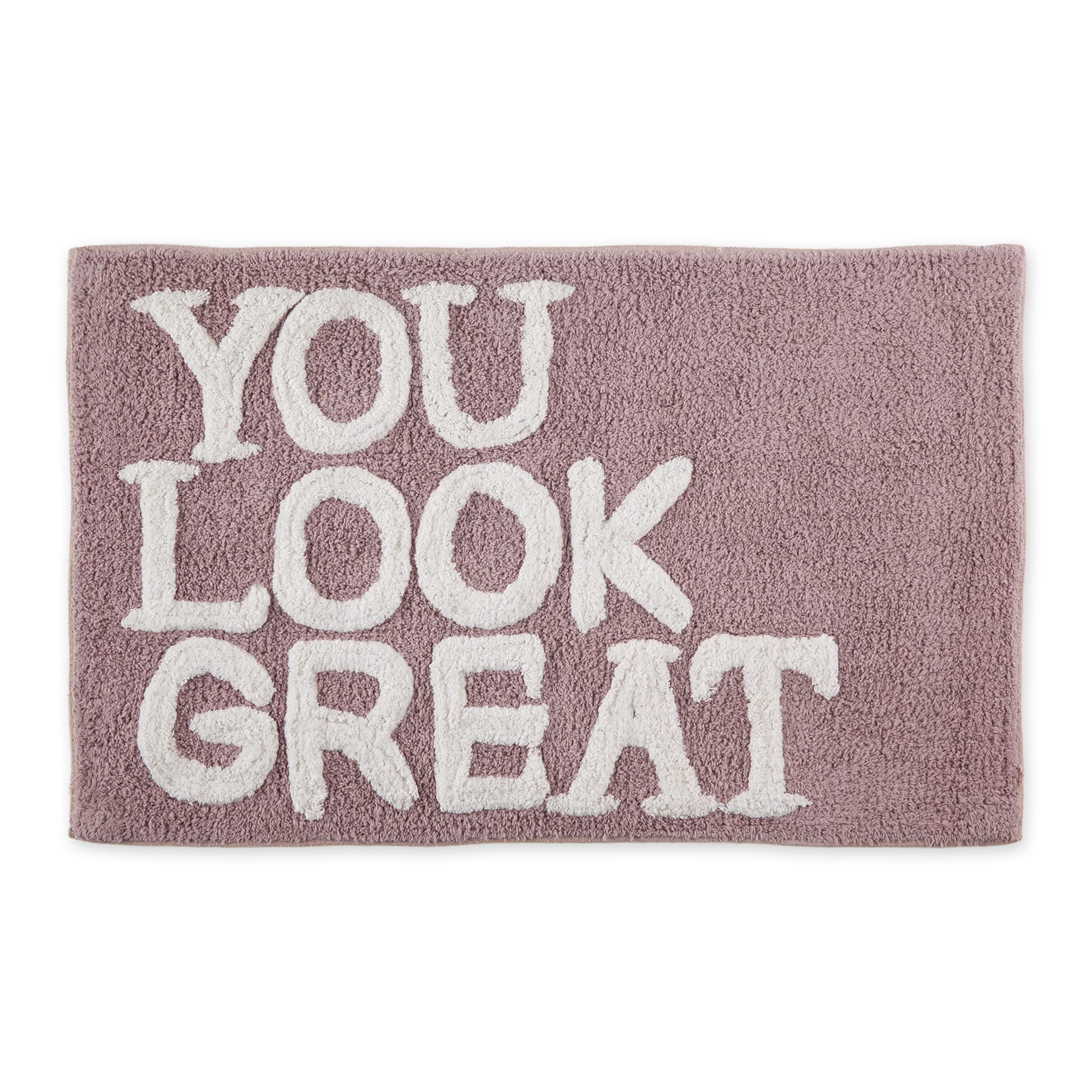DII Tufted Shower/Bath Mat Soft Absorbent Bathroom Rug, Plush & Machine Washable, 20x31-Inches, Mauve, You Look Great