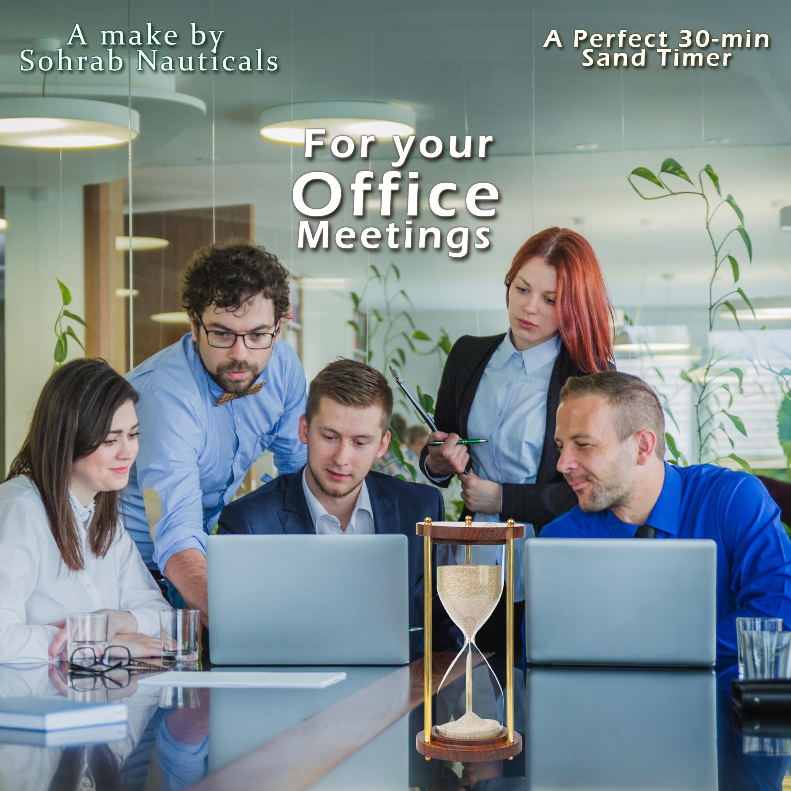 Sohrab Nauticals Hourglass 30 Minute Sand Timer Sand Glass Clock Timer With Natural Sand Sand Timer For Home & Kitchen Office Ta