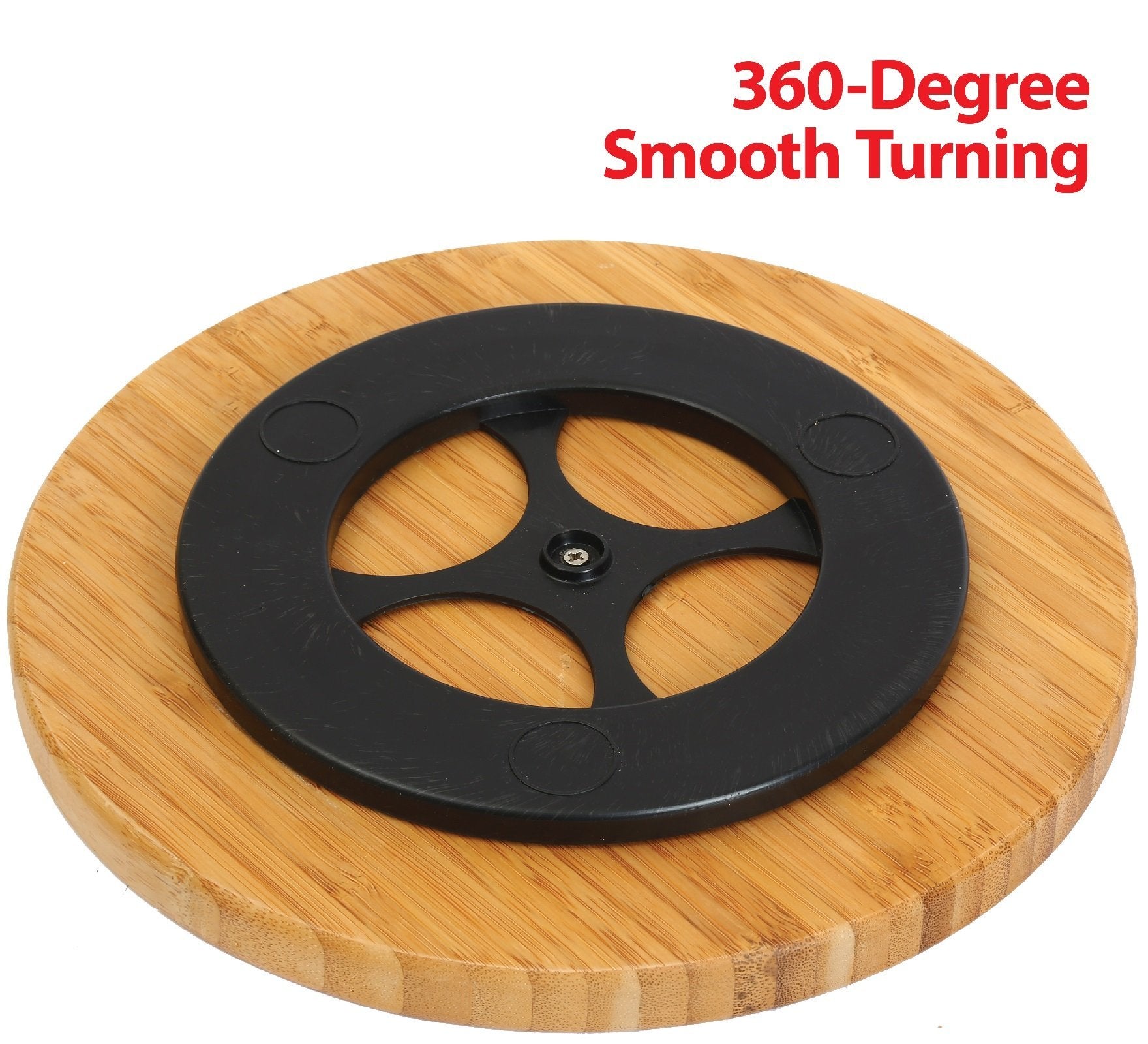 Ybm Home Bamboo Wooden Non-Skid Spinner For Kitchen, Pantry, Fridge, Cupboards, Or Counter Organizing, Fully Rotating Organizer