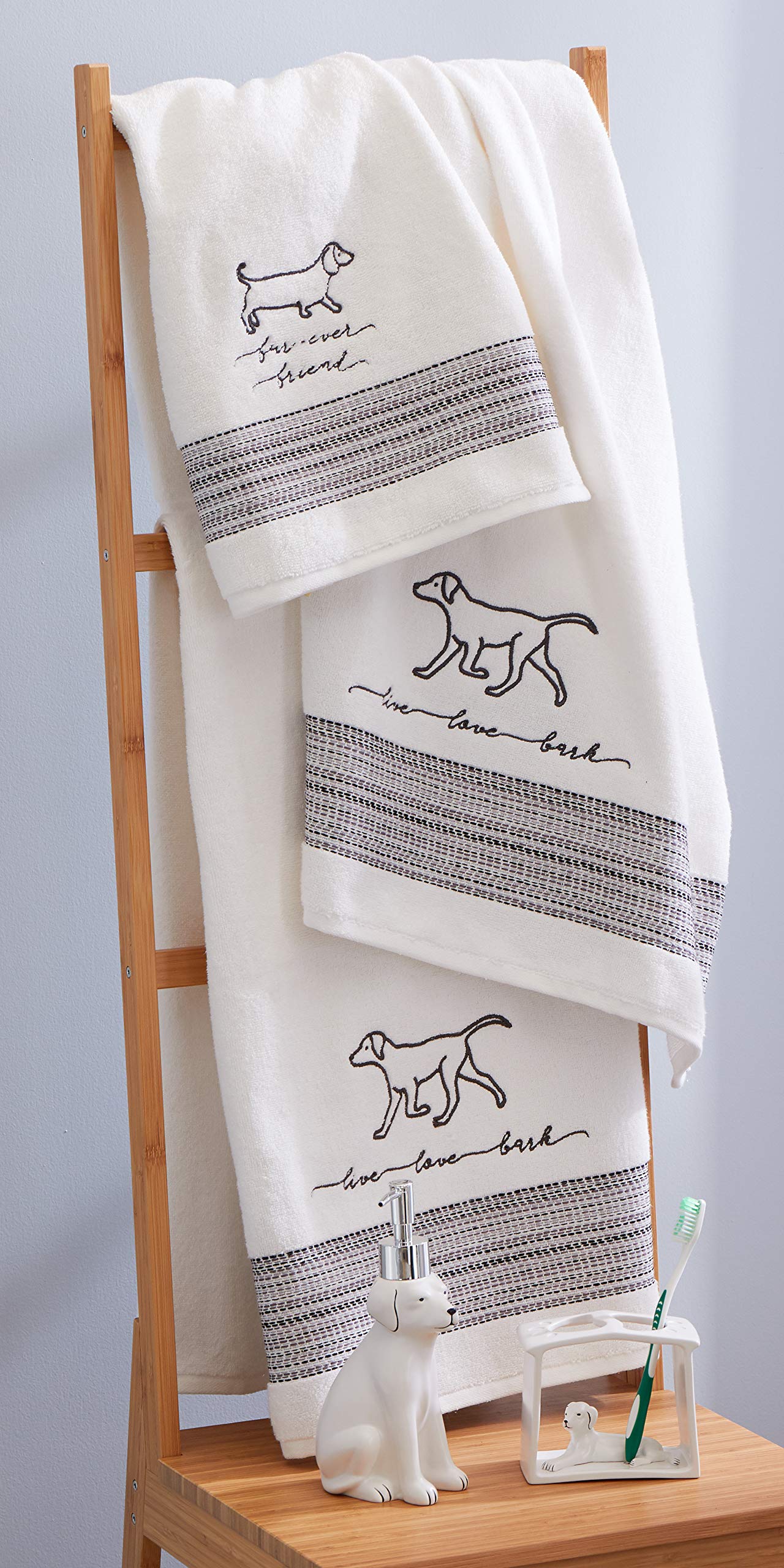 Skl Home By Saturday Knight Ltd. Fur Ever Friends Bath Towel, White