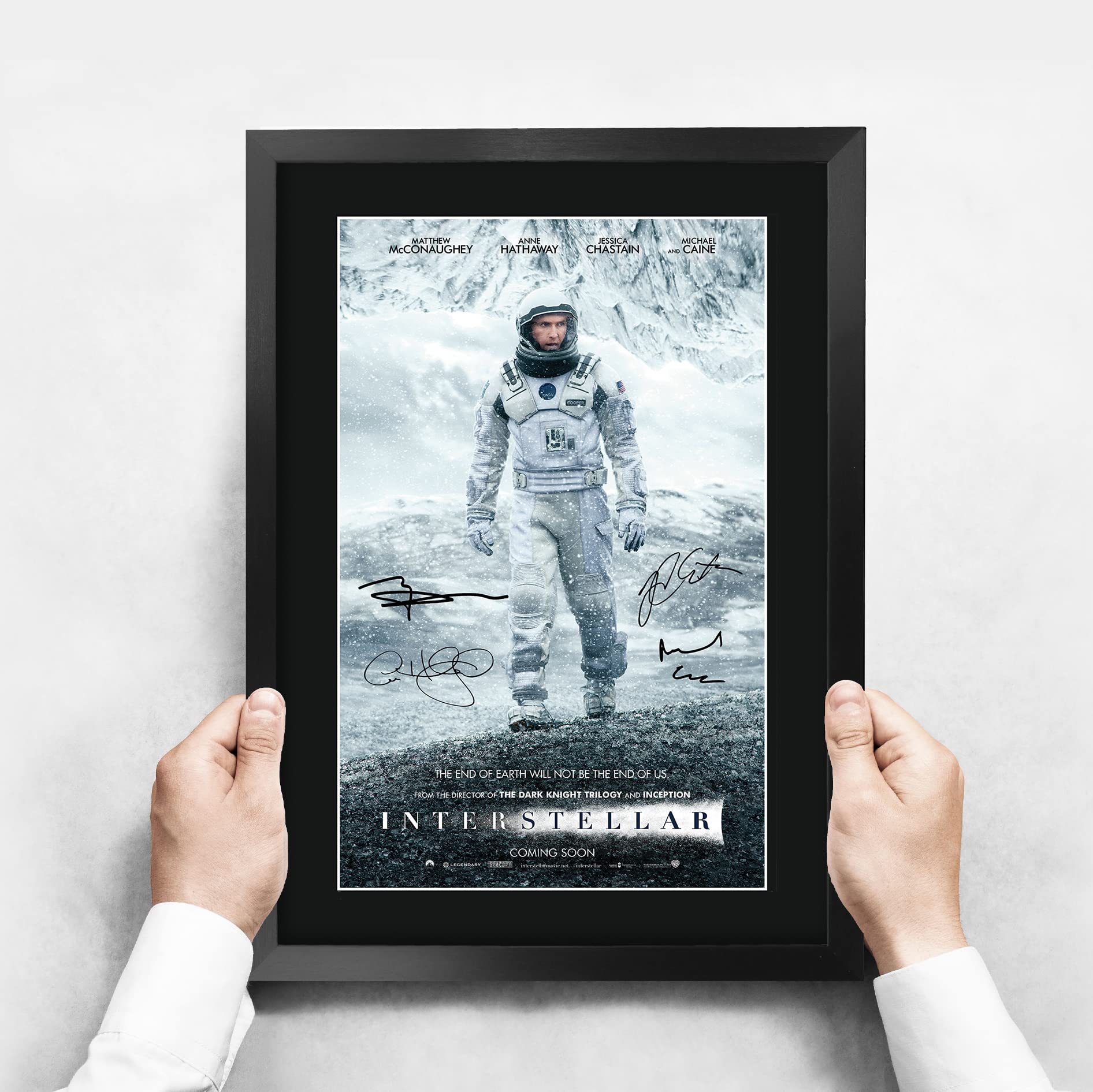 Hwc Trading Interstellar Matthew Mcconaughey, Anne Hathaway 16 X 12 Inch Framed Gifts Printed Poster Signed Autograph Picture Fo