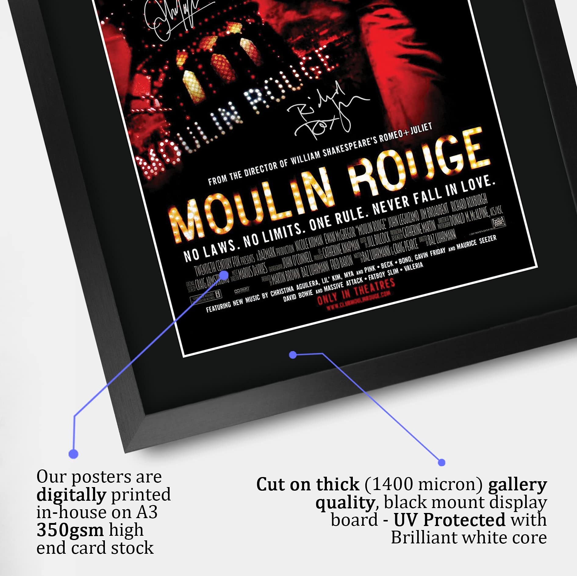 HWC Trading Moulin Rouge Autograph Picture - 16" x 12" Framed Movie Memorabilia Gift