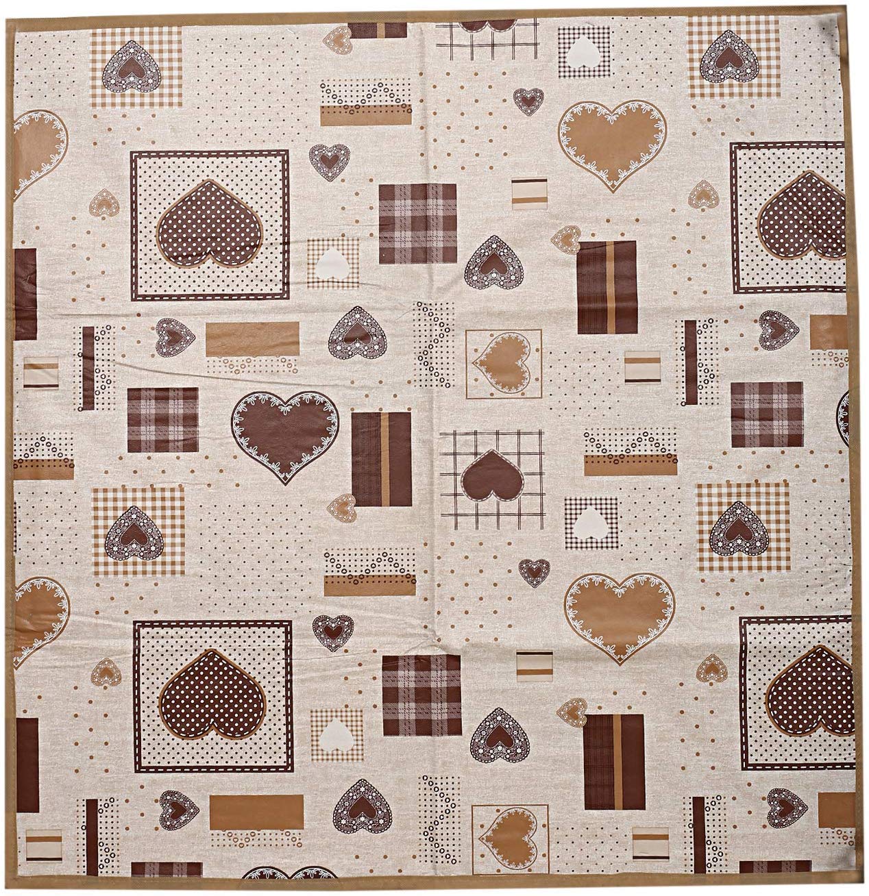 Kuber Industries Heart Design Pvc Reversible Food Mat Bed Server - Cream
