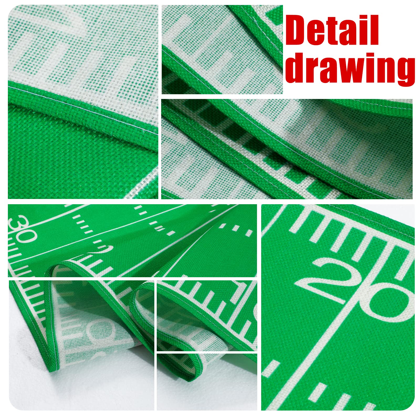 Tegeme 2 Pcs Football Table Runner Football Game Day Tablecloth Green Football Table Runner Table Centerpieces Decor For Kitchen