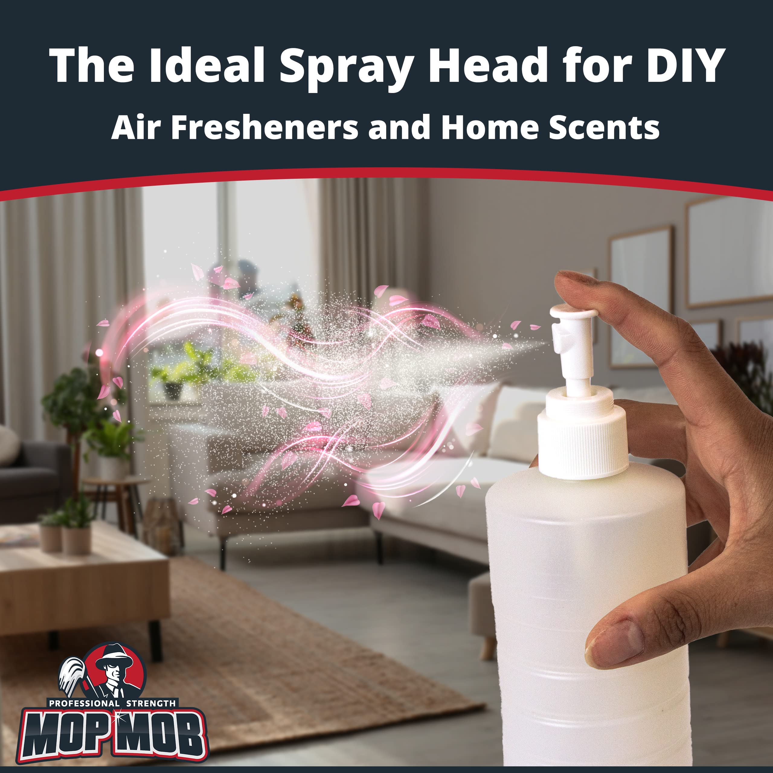 Leak Proof Fine Mist Spray Head 3 Pk. Plunger Sprayer Replacement Cap For Large Bottles, Bpa-Free 24/410 Thread Fingertip Pump M