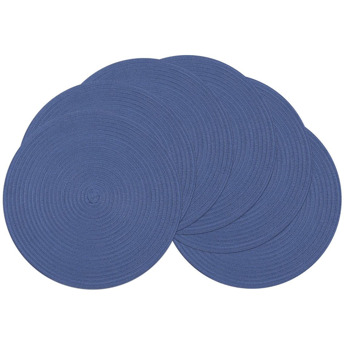 Shacos Round Placemats Set Of 6 Washable 15 Inch Round Table Mats Cotton Polyester Woven Braided Place Mats For Dining Table (Sa