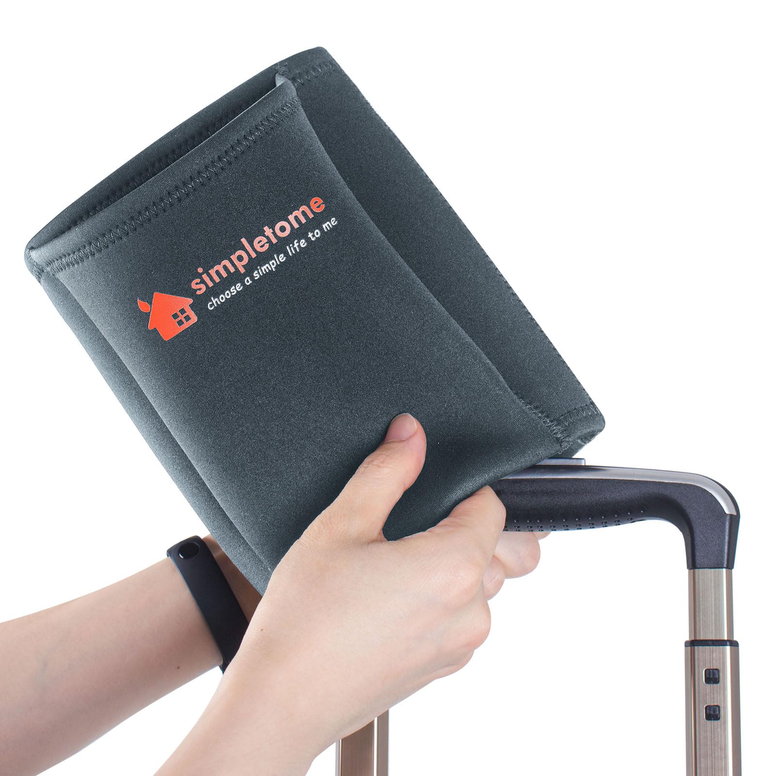 Simpletome Luggage Travel Cup Holder Hands-Free Drink Caddy Attachment Drinks Carrier For Drink Beverages Coffee Mugs (Grey)