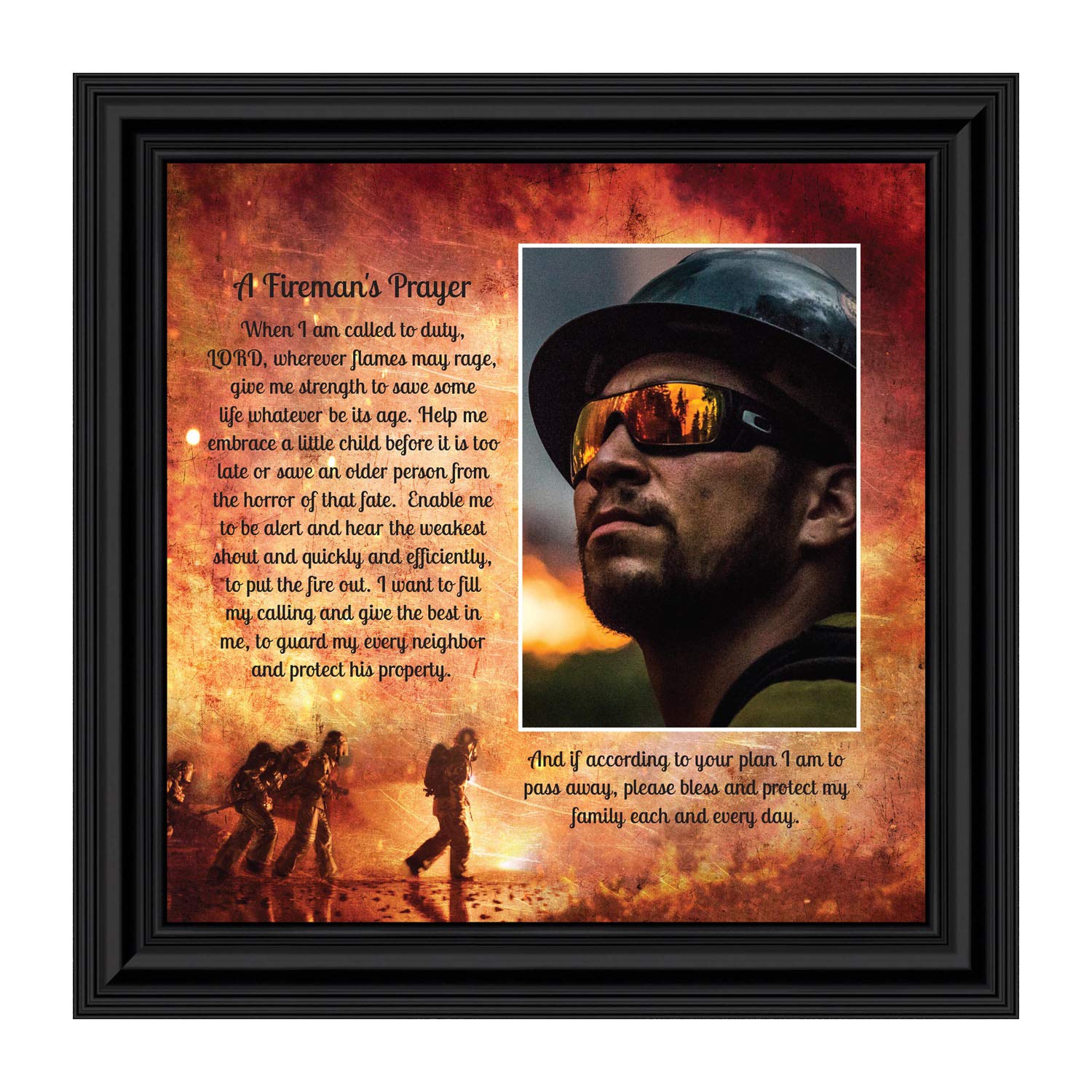Crossroads Home D  cor Firemans Prayer Picture Frame, Firefighter Decor, Firefighter Graduation Present, 6348B