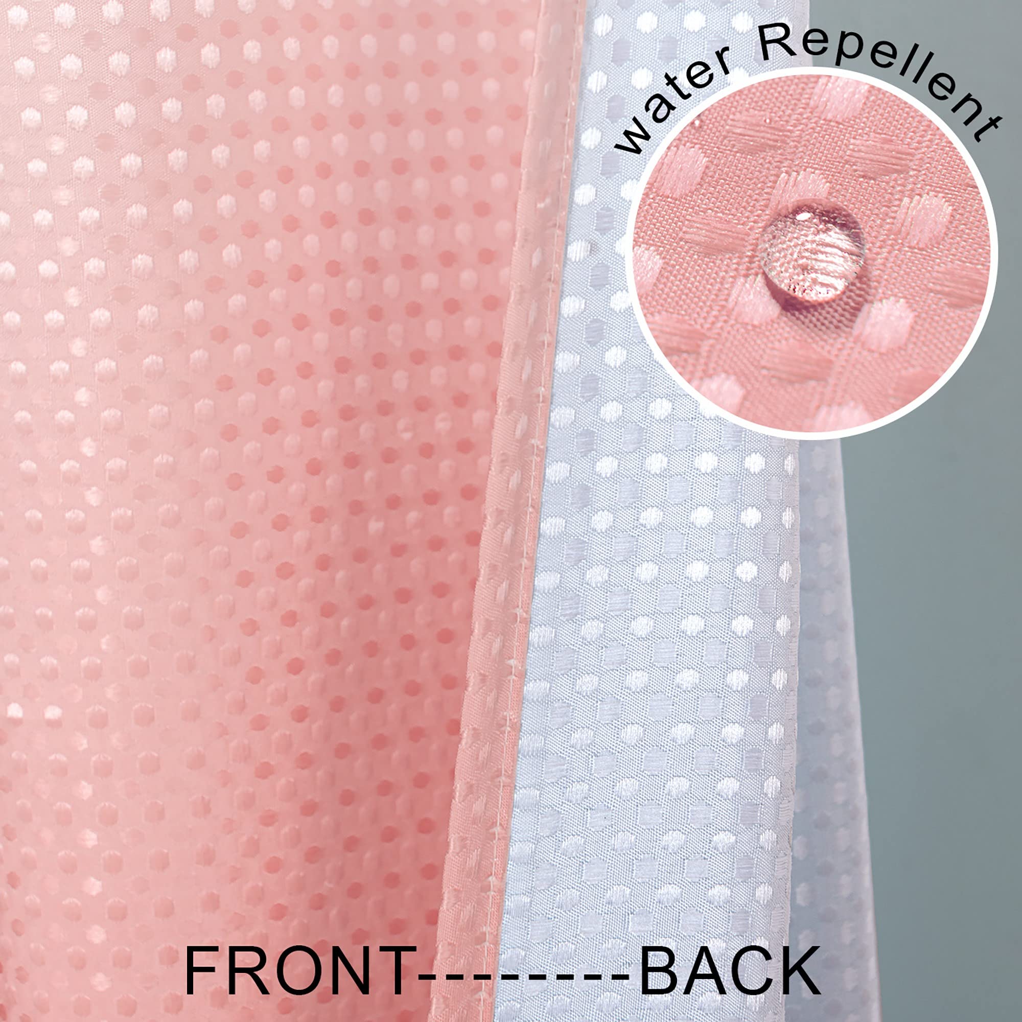 Pink Dorm Shower Curtain For Girls,Ombre Designs Waffle Weave Waterproof Fabric Shower Curtian Liner With Hooks Set For Small St