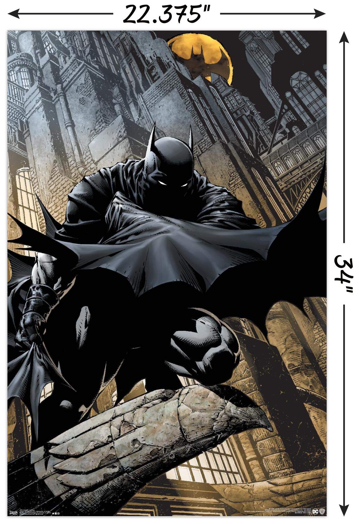 Trends International Dc Comics - Batman - Lurking Wall Poster, 22.375'' X 34'', Premium Poster & Mount Bundle