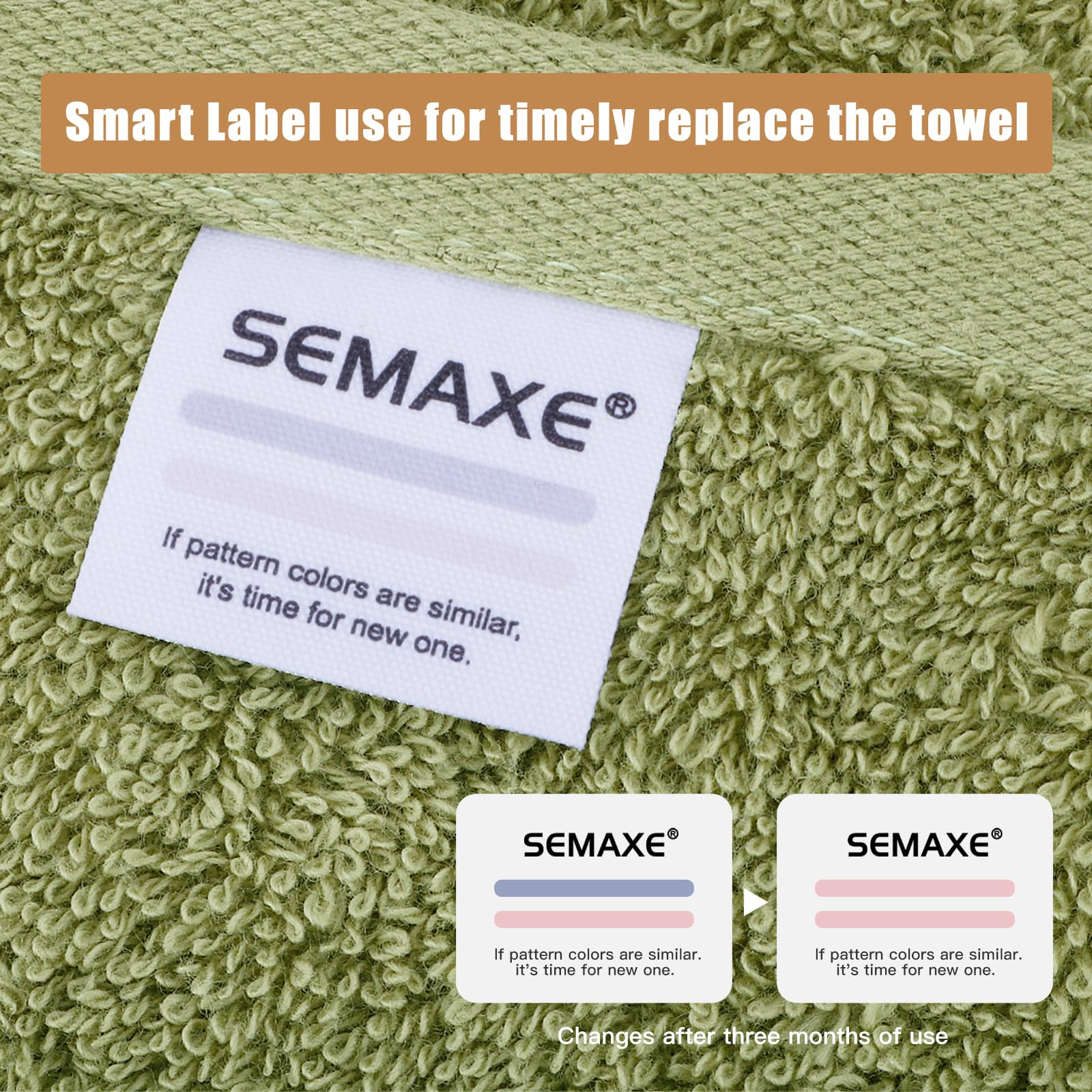 Semaxe Bathroom Hand Towel, 100% Cotton Towels With Hanging Loops, Hotel Spa Quality Highly Absorbent Towel Set Of 4, 27'' L X 1
