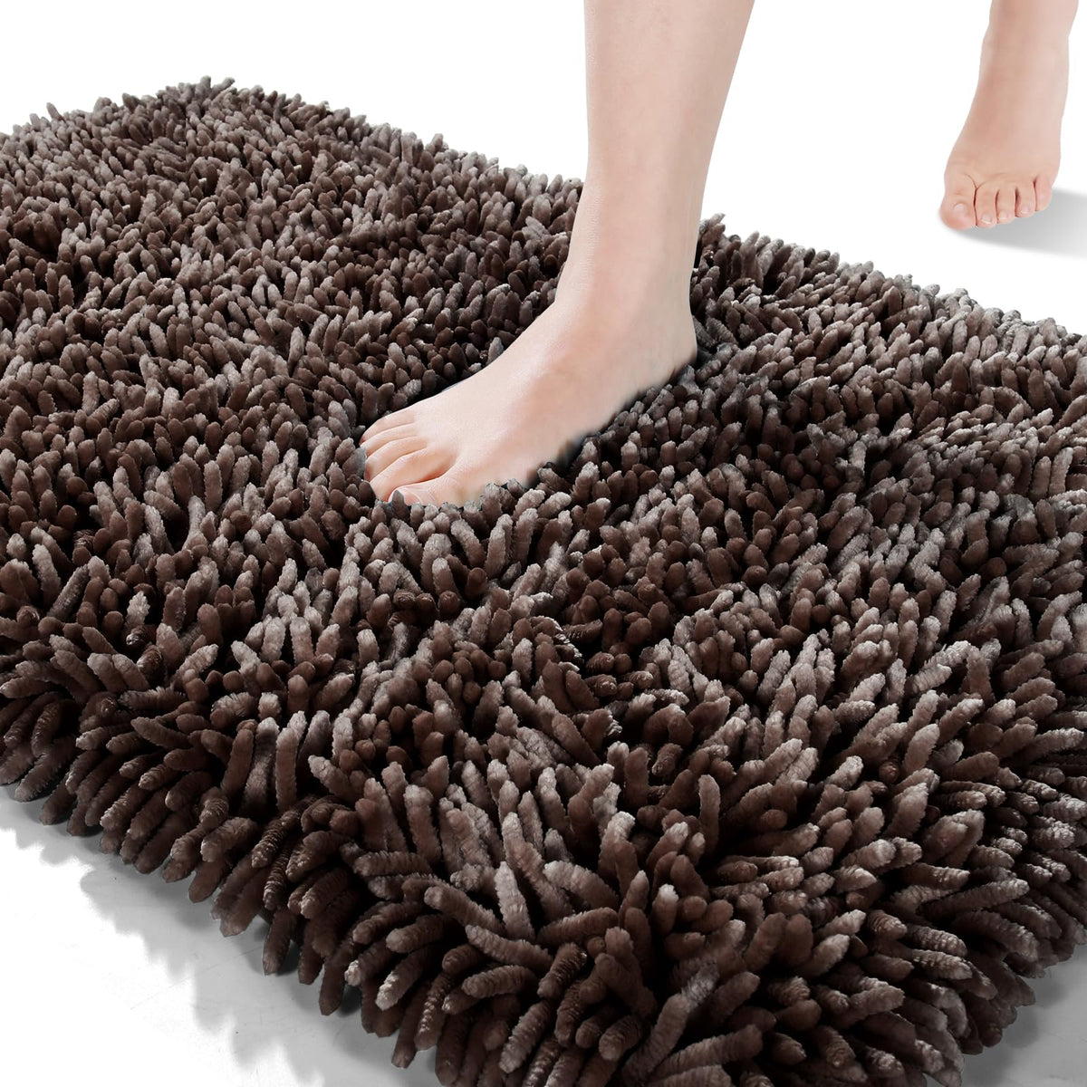 Yimobra Bathroom Runner Rug Mat 60.2 X 24, Non-Slip Soft Shaggy And Comfortable Large Size Chenille Bath Rug, Super Absorbent An