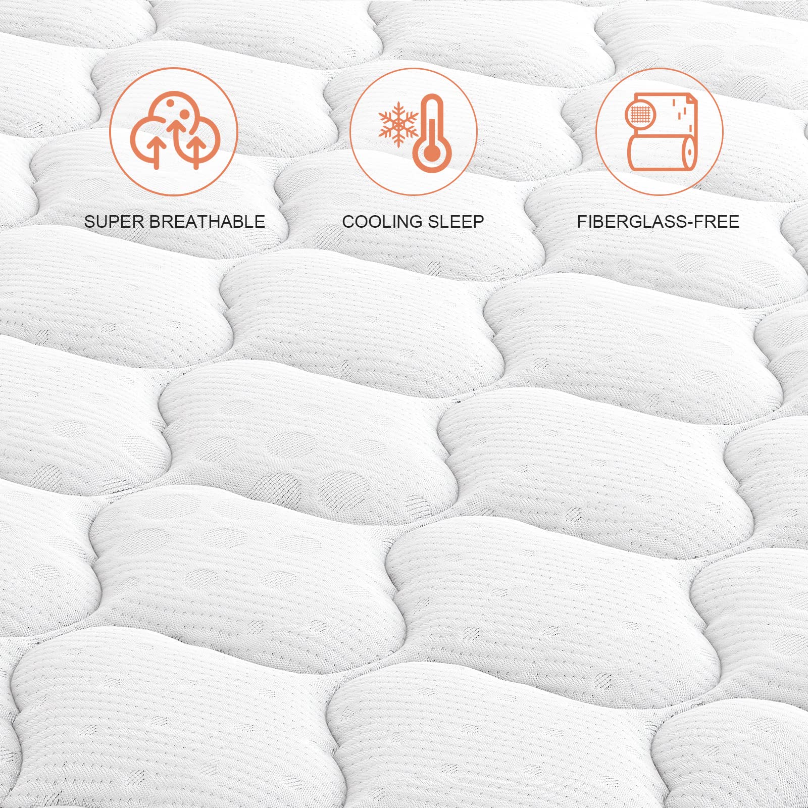 Vesgantti Full Size Mattress, 10 Inch Hybrid Full Mattress In A Box, Double Mattress With Memory Foam And Pocket Spring, Ergonom