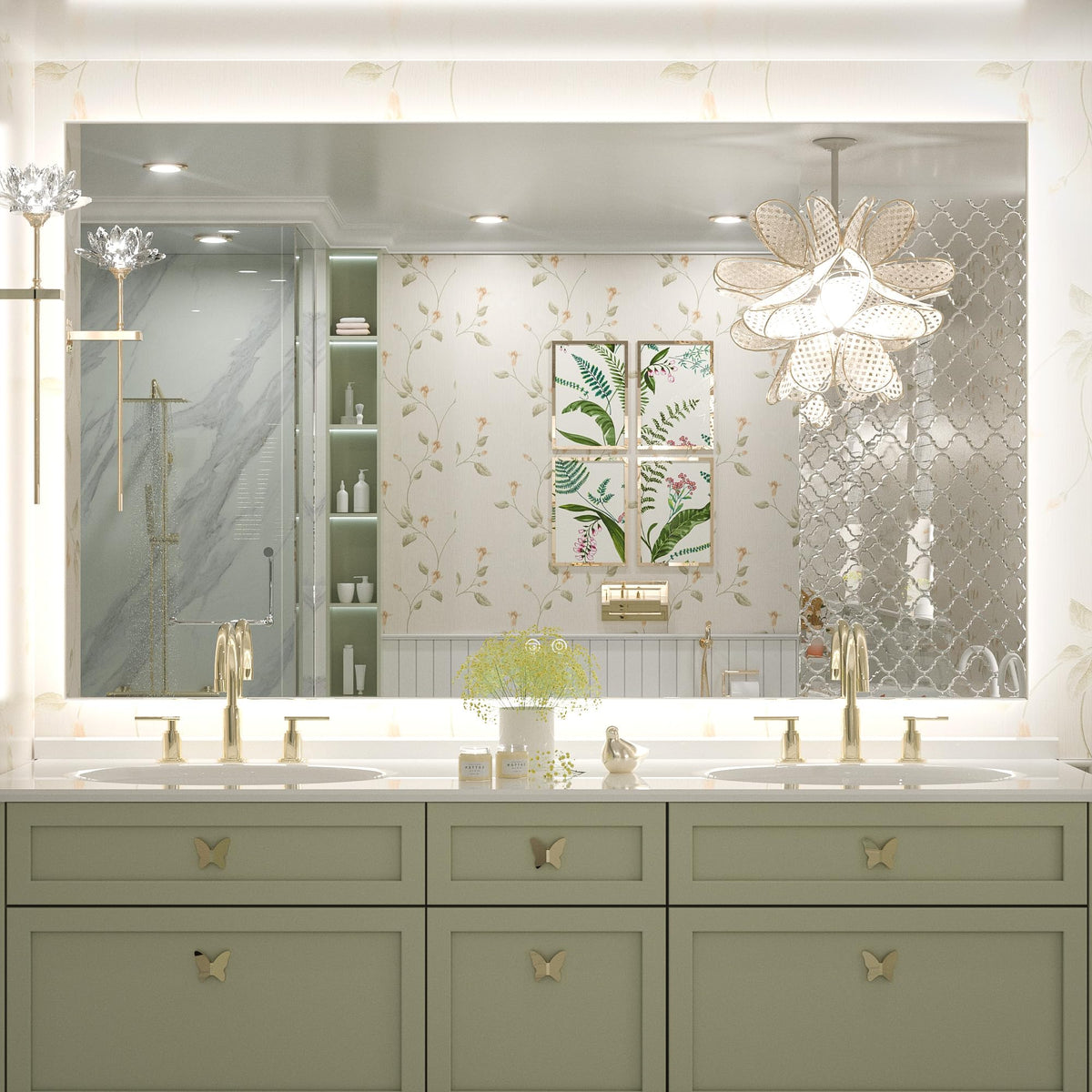 Keonjinn 60 X 36 Inch Backlit Mirror Bathroom Lighted Mirror Led Mirror Anti-Fog Wall Mounted Bathroom Vanity Mirror With Lights
