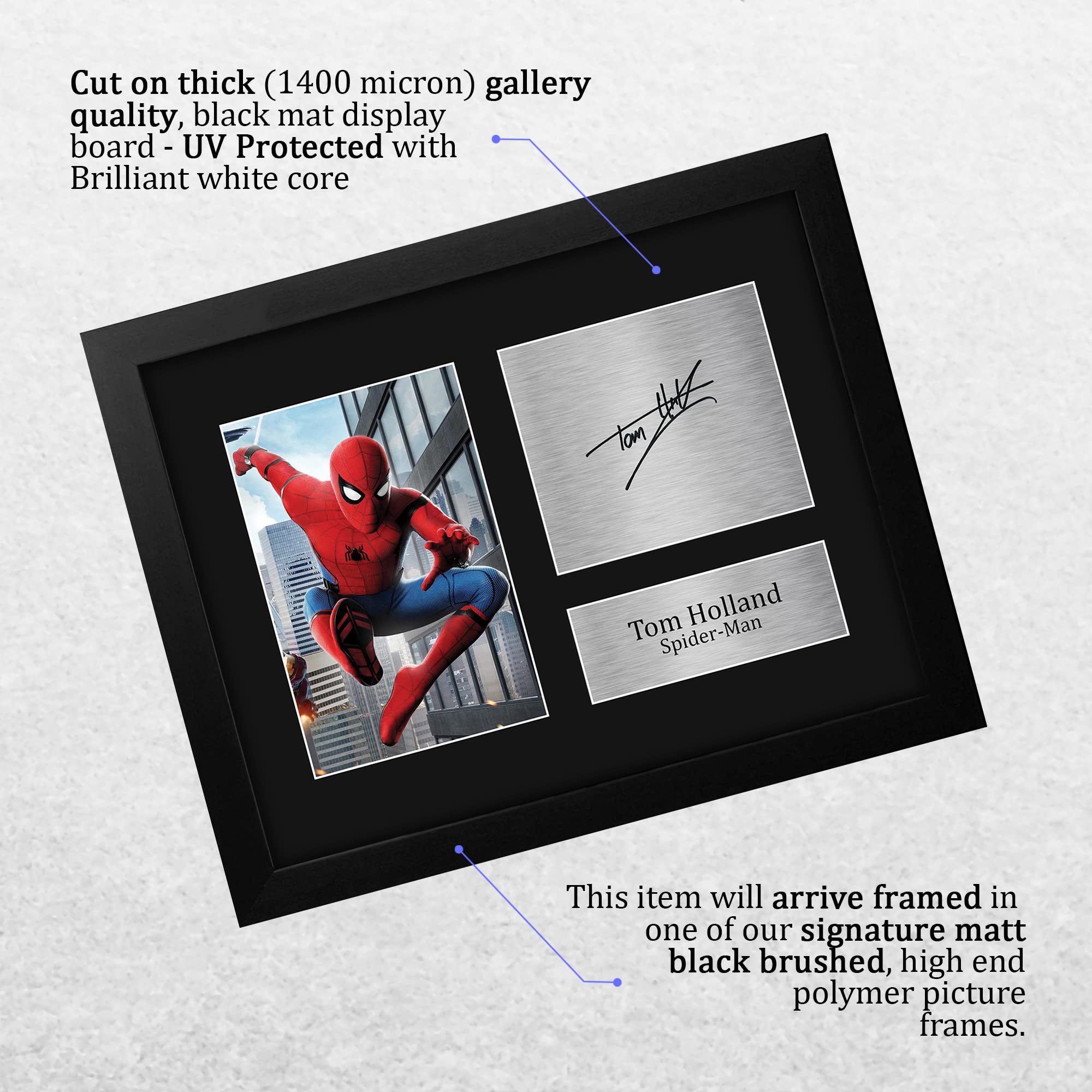 Hwc Trading Tom Holland Gift Usl Framed Signed Printed Autograph Spiderman Gifts Print Photo Picture Display - Us Letter Size