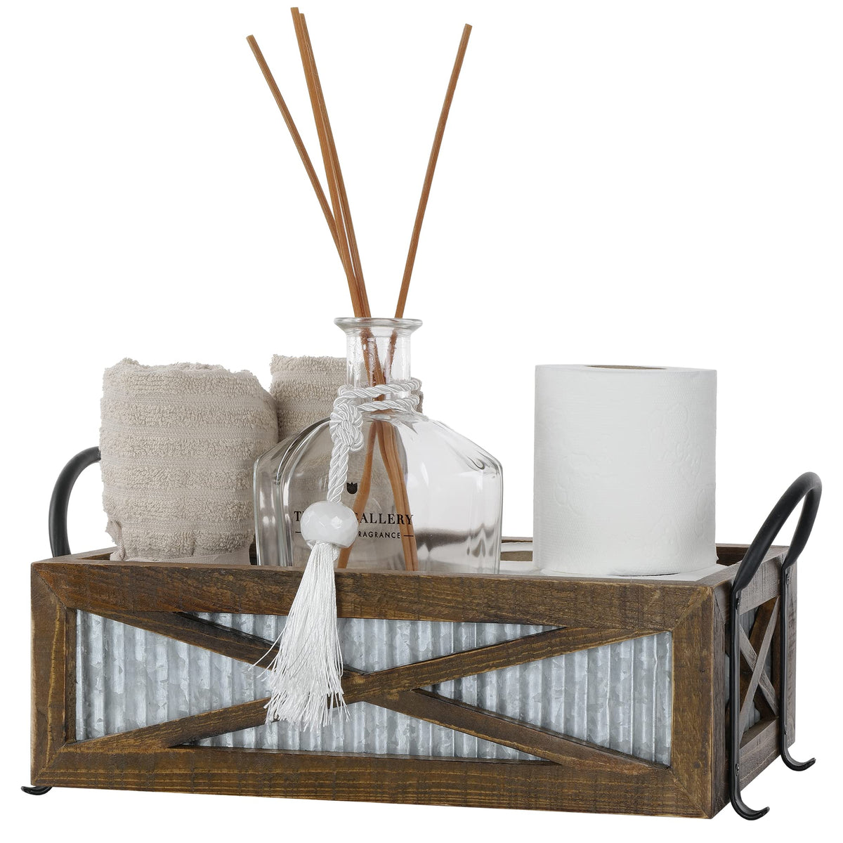 Autumn Alley Farmhouse Toilet Paper Basket For Back Of Toilet - Farmhouse Toilet Paper Holder, Organizer And Toilet Paper Basket