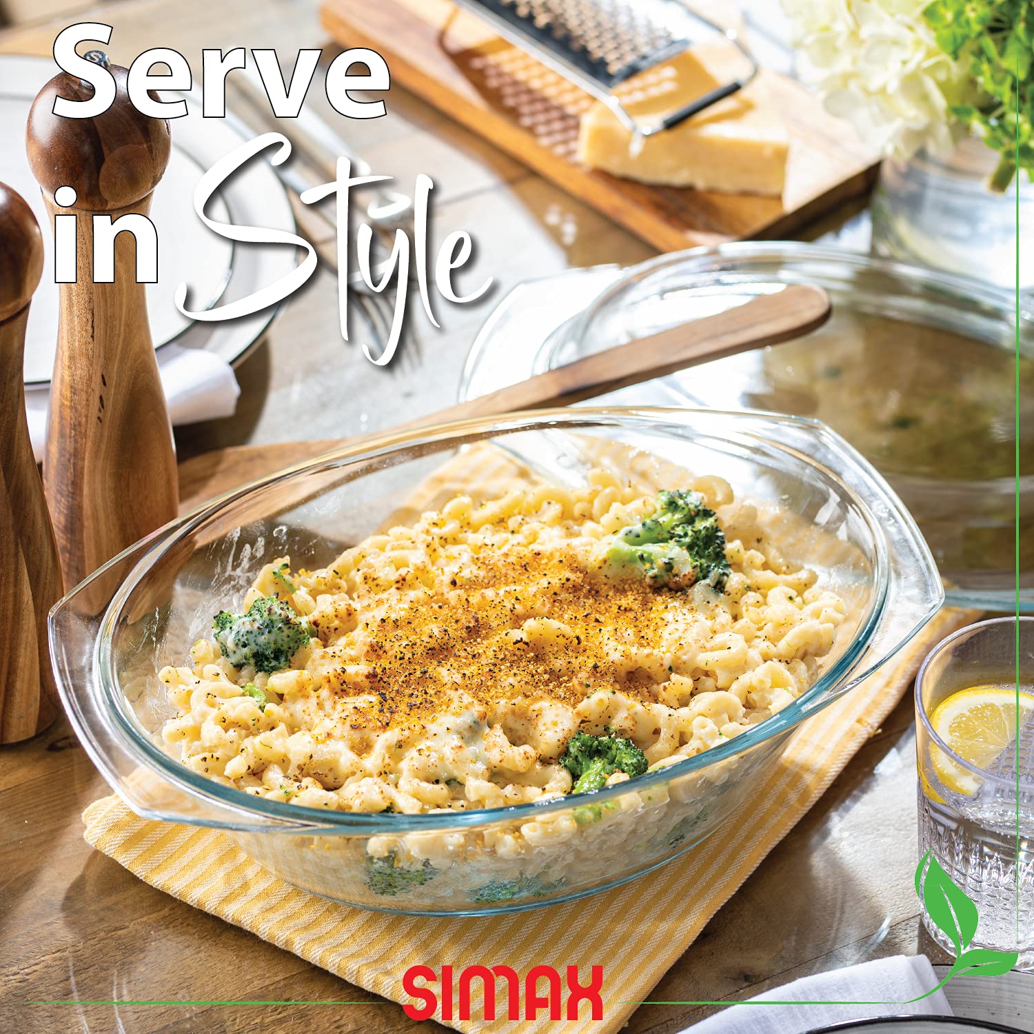 Simax Clear Oval Shaped Glass Casserole With Tight Fitting Lid - Heat, Cold And Shock Proof - Made In Europe - Oven, Freezer And