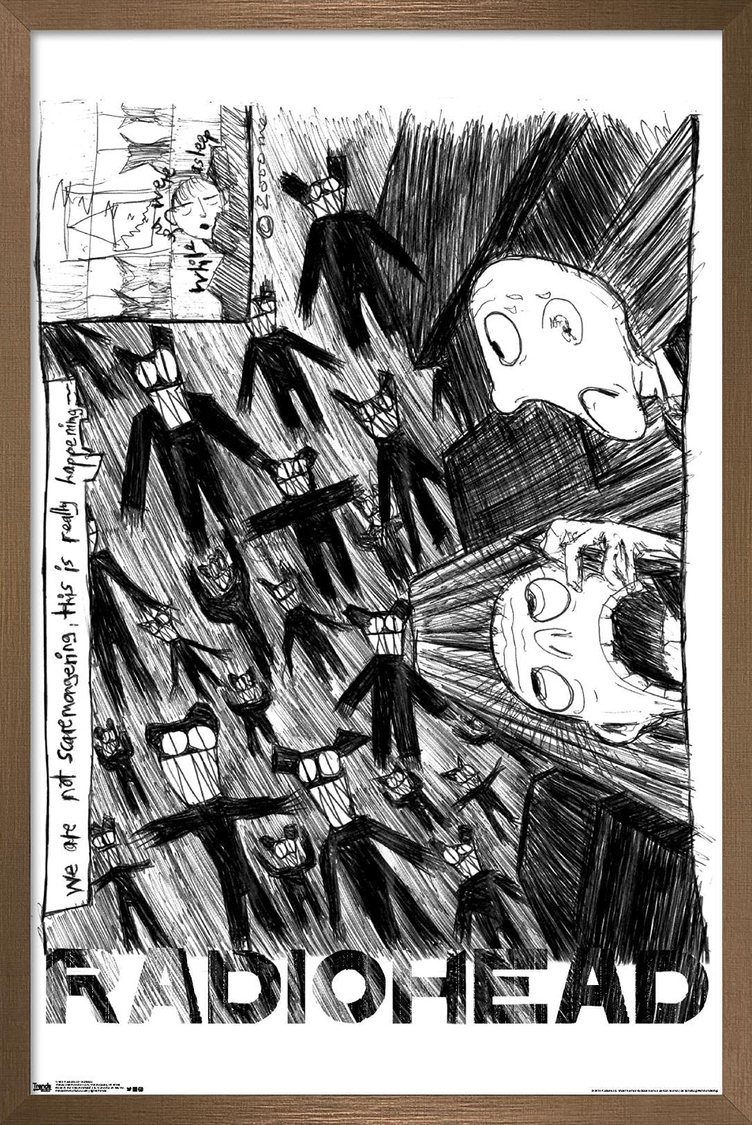 Trends International Radiohead - Scribble Wall Poster, 22.375'' X 34'', Bronze Framed Version