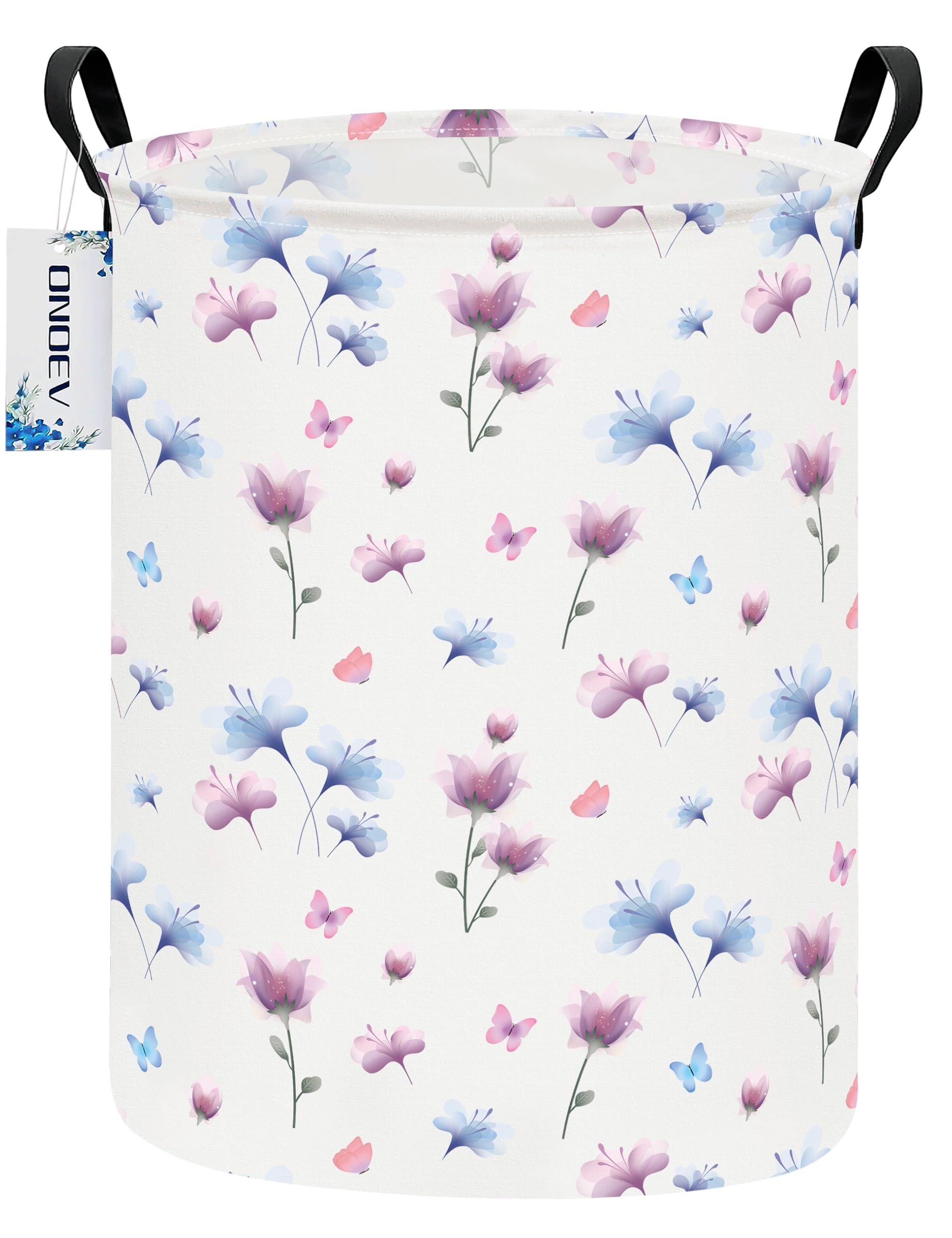 Onoev Round Waterproof Laundry Basket,Laundry Hampers With Handle,Gift Basket,Suitable For Children'S Room And Toy Storage (Wate