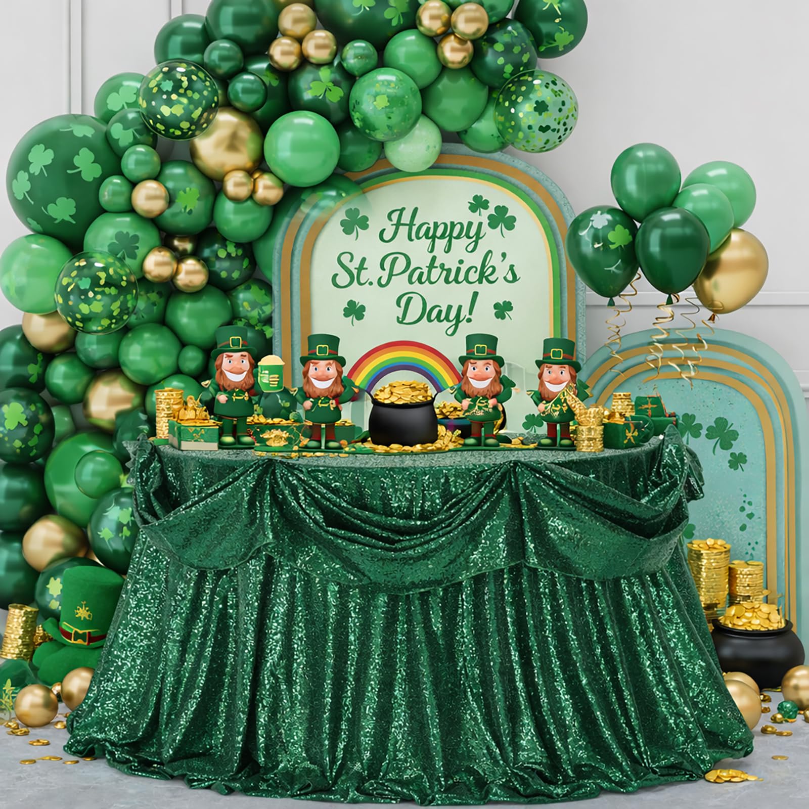 B-COOL Sequin Tablecloth Round Party Decorations: 90 Inch Tablecloth Sequin Overlay Glitter Fabric for Indoor and Outdoor St. Pa