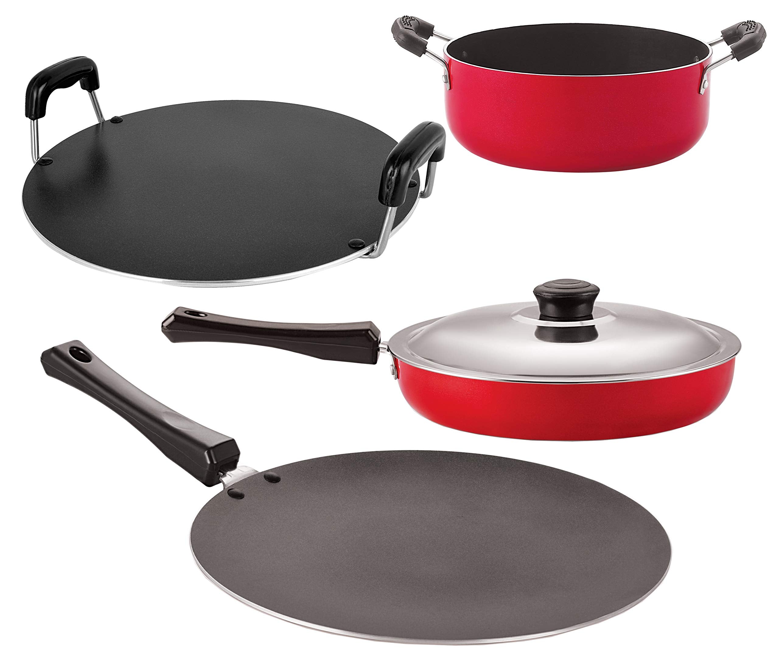 Nirlon NonStick Aluminium Bpa Free NonToxic 4 Piece Kitchen Essential Set