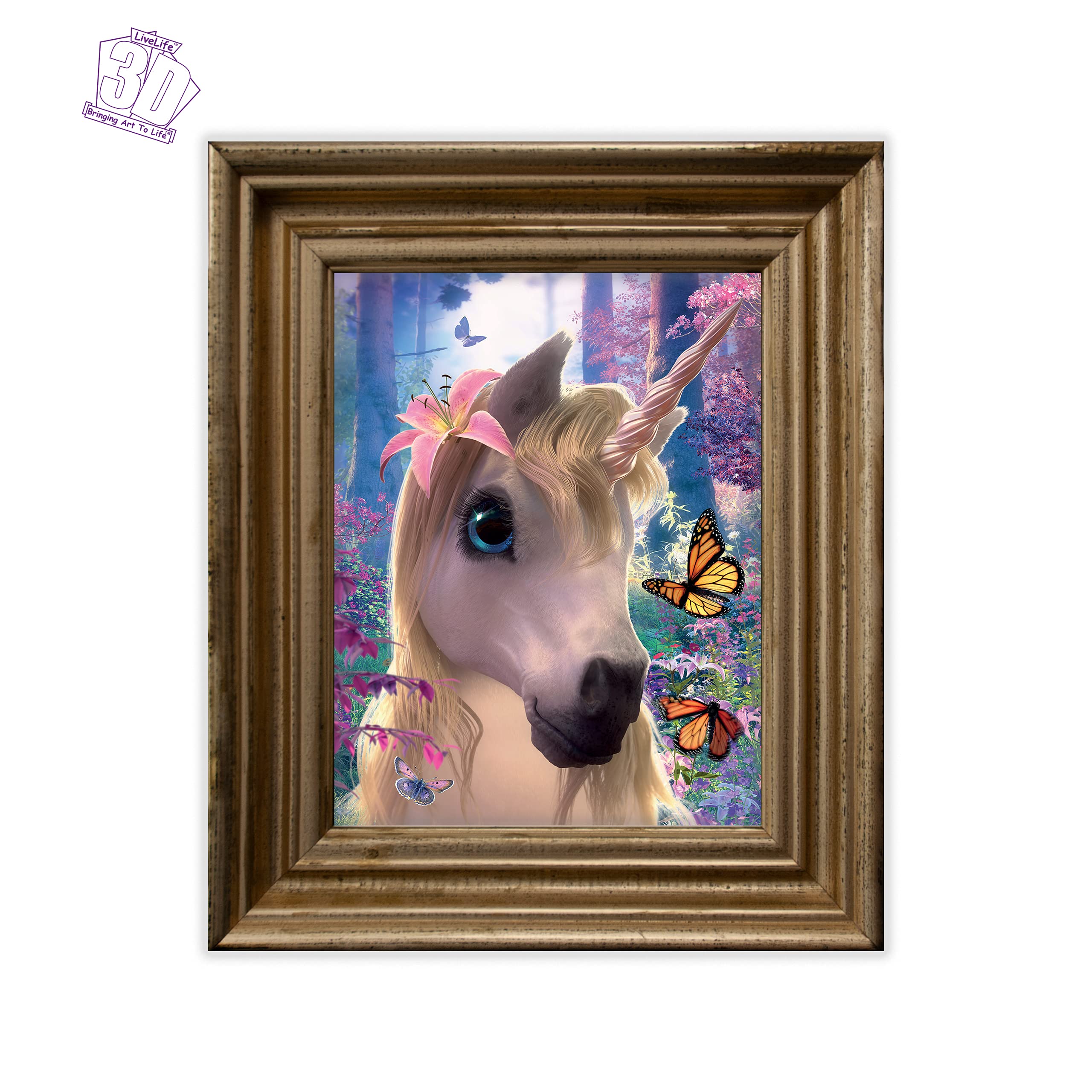 3D Livelife Lenticular Wall Art Prints - Cute Unicorn From Deluxebase. Unframed 3D Fantasy Poster. Perfect Wall Decor. Original