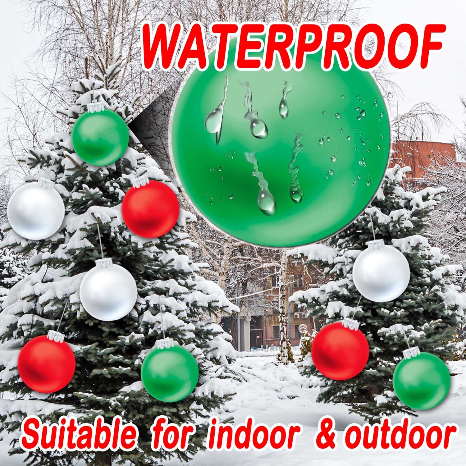 YHFUISK 9 PCS Outdoor Christmas Decorations,11 Inch Large Inflatable Christmas Balls,Christmas Ornaments Decor for Front Door Ya