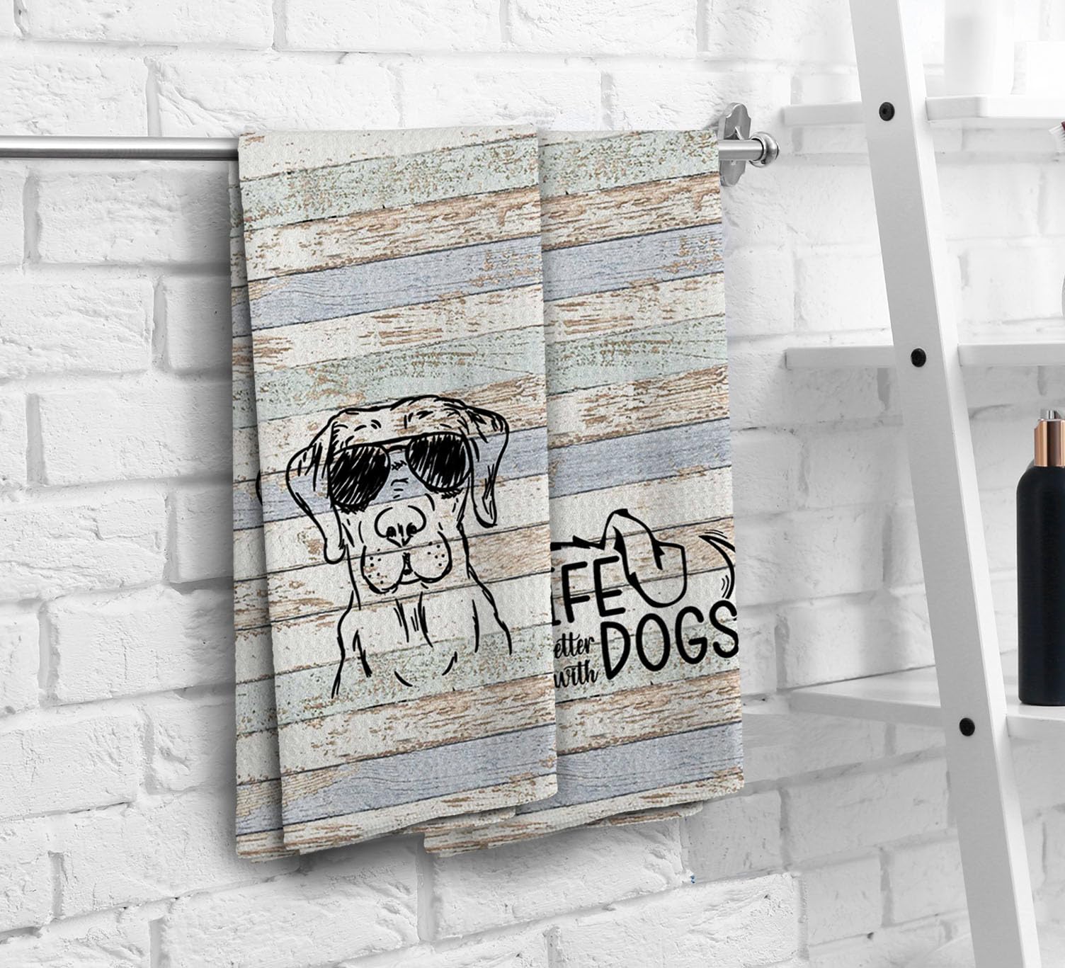 Noql Dog Kitchen Towels, Dog Hand Towels And Dishcloths Set Of 2, Dog Hand Towels, Dog Bathroom Decor, Dog Lovers Mom Gifts For