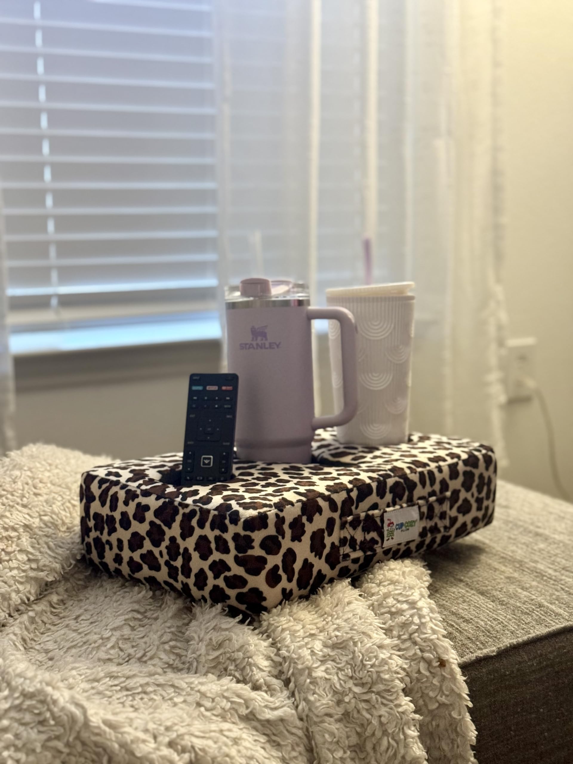 Cup Cozy Pillow (Cheetah)- *As Seen On Tv* -The World'S Best Cup Holder! Keep Your Drinks Close And Prevent Spills. Use It Anywh