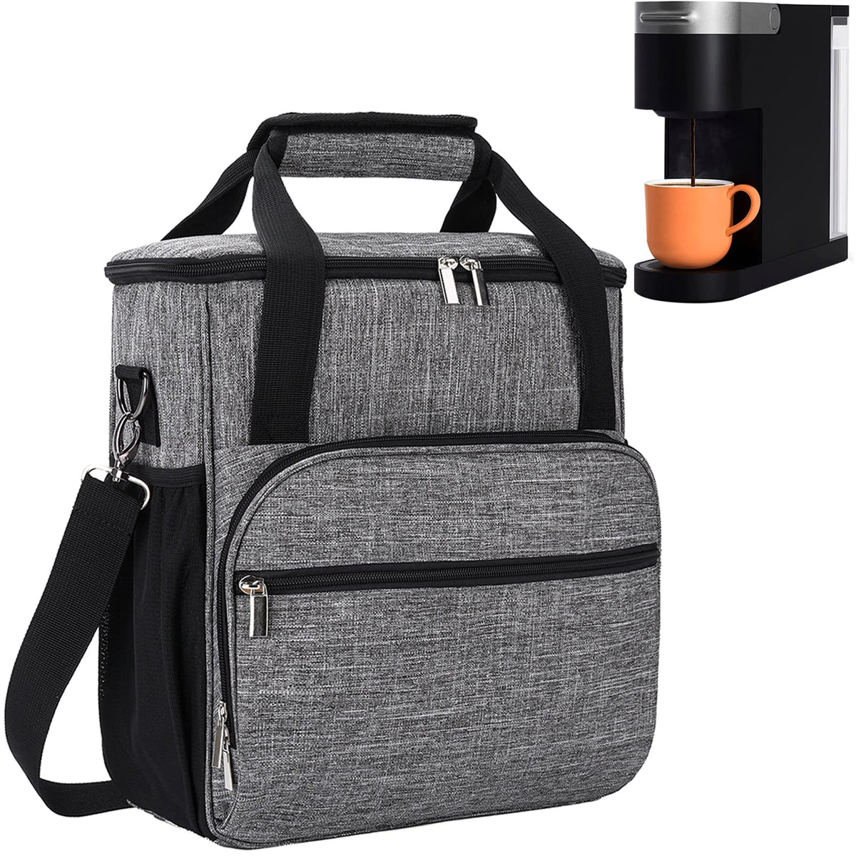 Coverque Coffee Maker Carring Bag For Keurig K-Slim, Water Resistant Carry Case For Travel, Grey