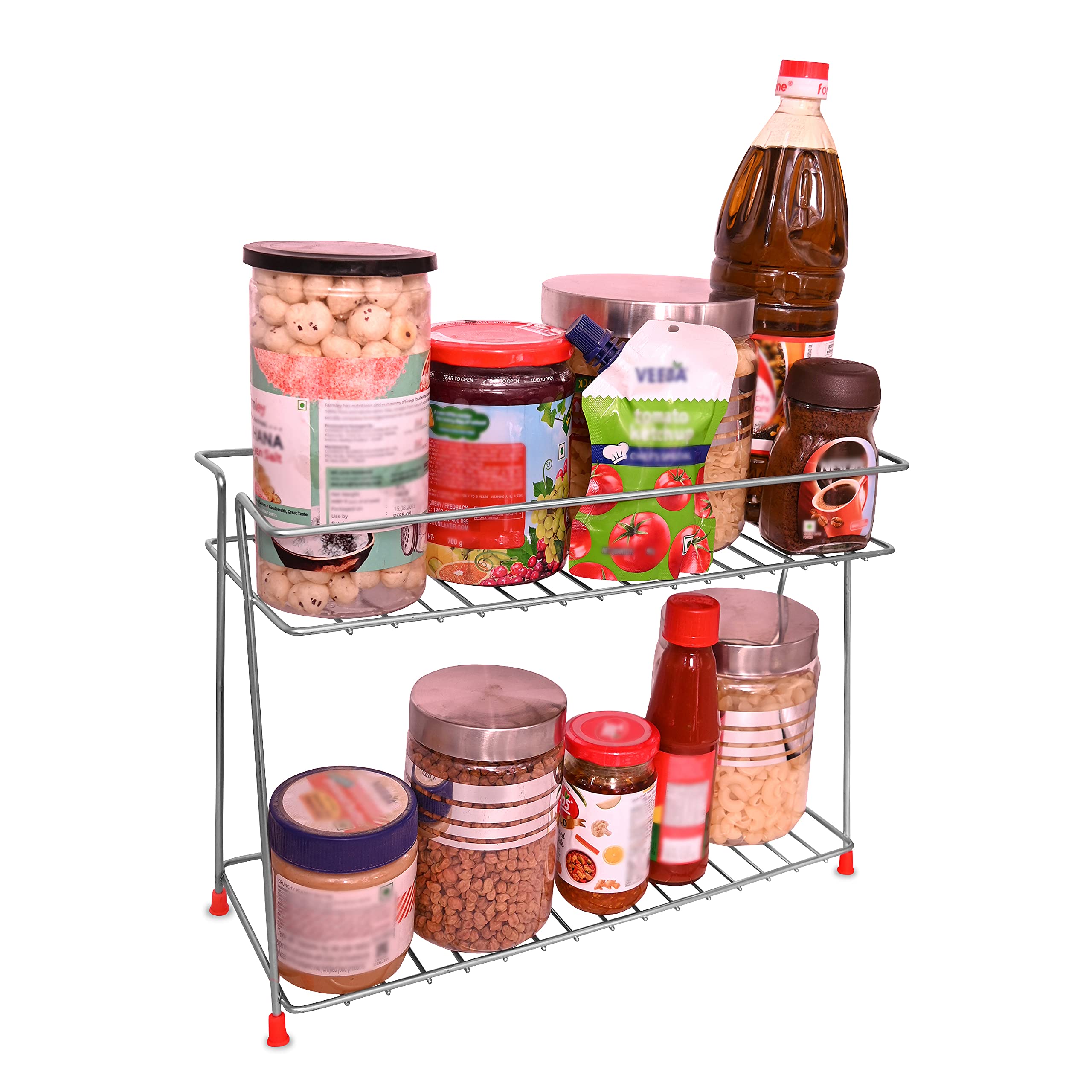 Cri8Hub Heavy Stainless Steel Spice Jar Rack Corner Storage Rack And Spice Dish Rack For Kitchen, Storage Shelf Rack | Multipurp