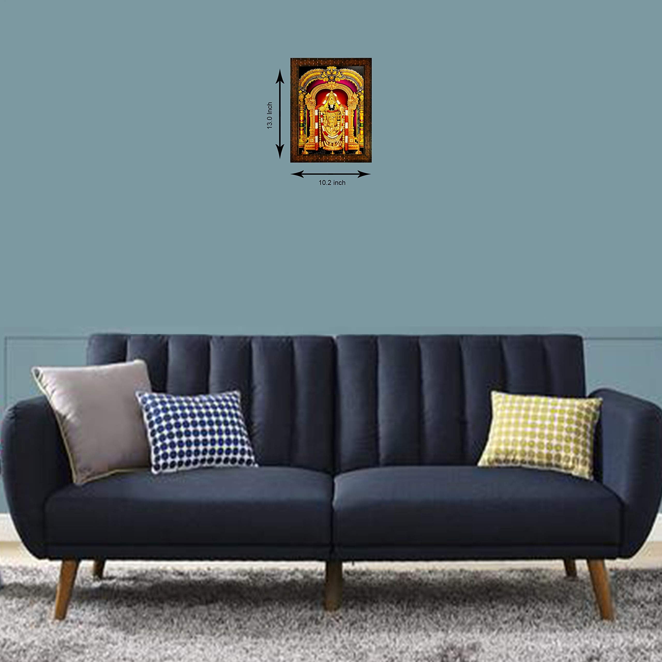 Indianara Tirupati Balaji Painting -Synthetic Wood, 27X30.5X1Cm, Multicolour