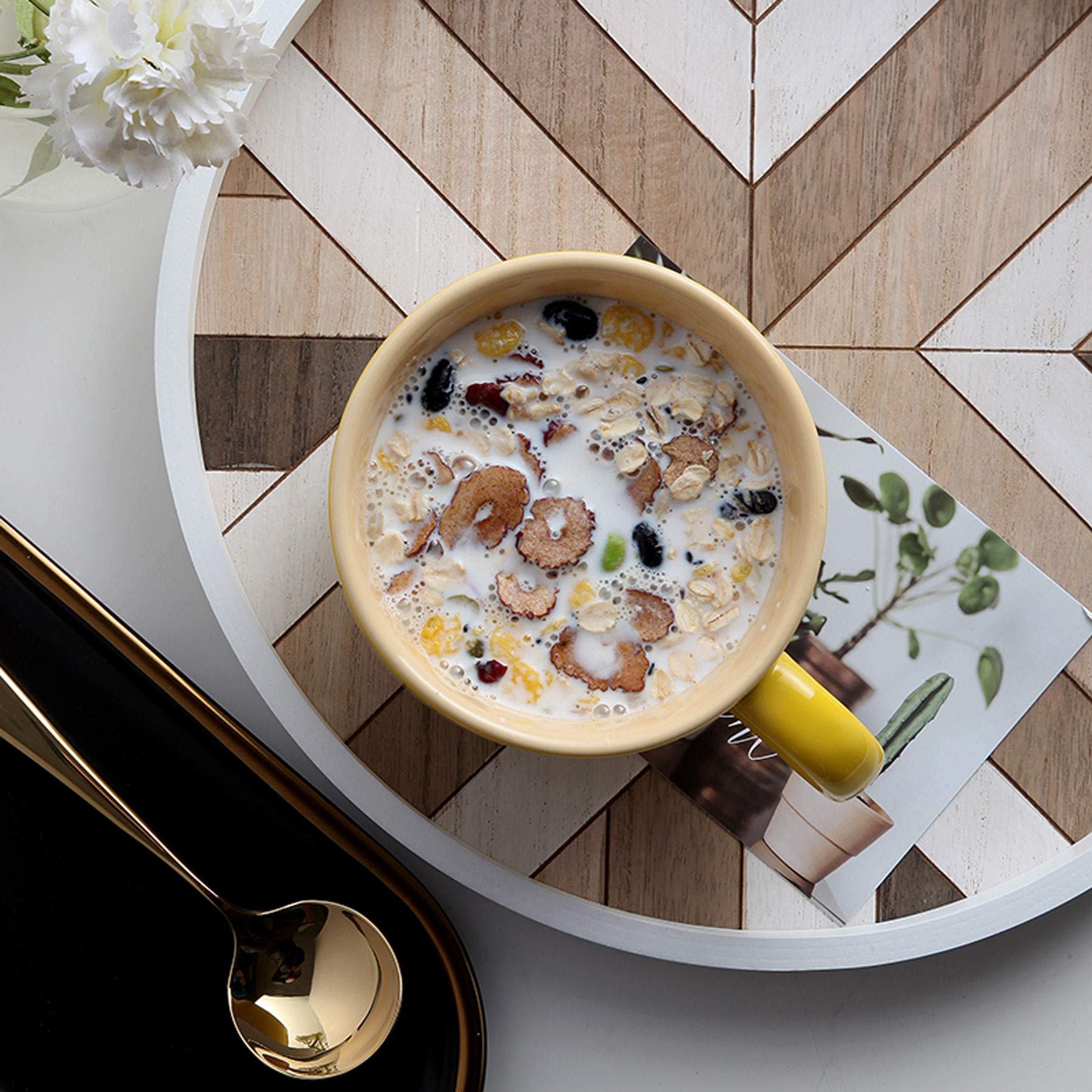 Teenfighter Porcelain Large Oatmeal Mug - 23 Ounces(680Ml) Wide Coffee Mug, Breakfast Cup And Soup Bowl, Microwave And Dishwashe