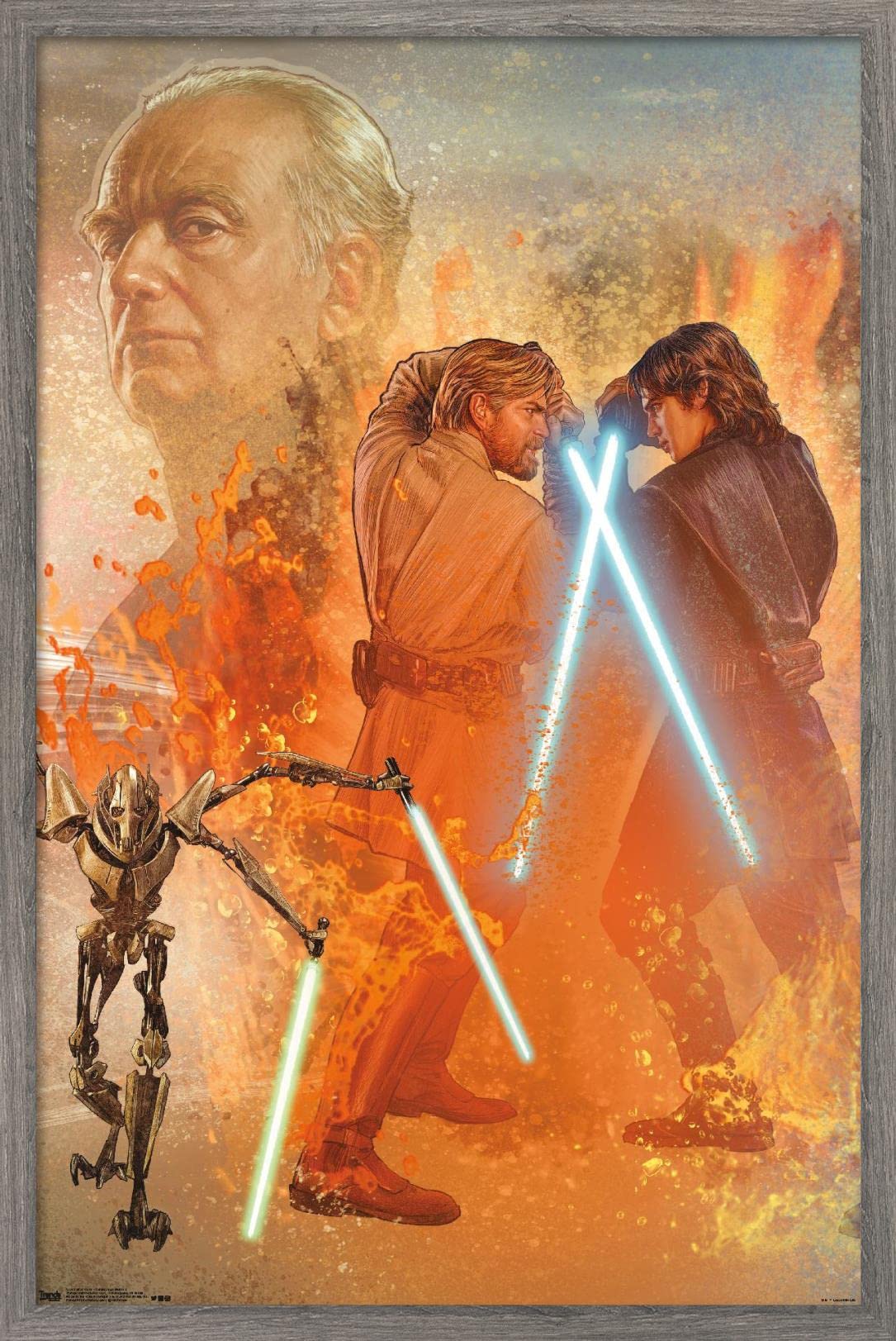 Trends International Star Wars: Revenge Of The Sith - Celebration Mural Wall Poster, 22.375'' X 34'', Barnwood Framed Version