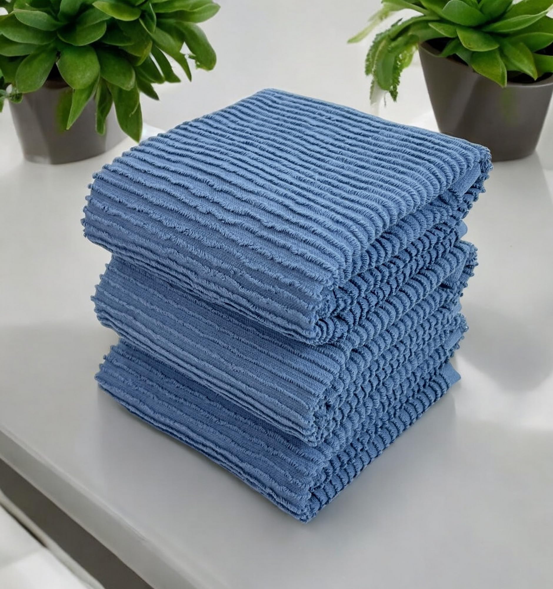 Premium Kitchen Hand Dish Towels: Set Of 3, Oversized 100% Cotton 28'' X 18'', Absorbent Dish Towels - Tea Towels, Terry Kitchen