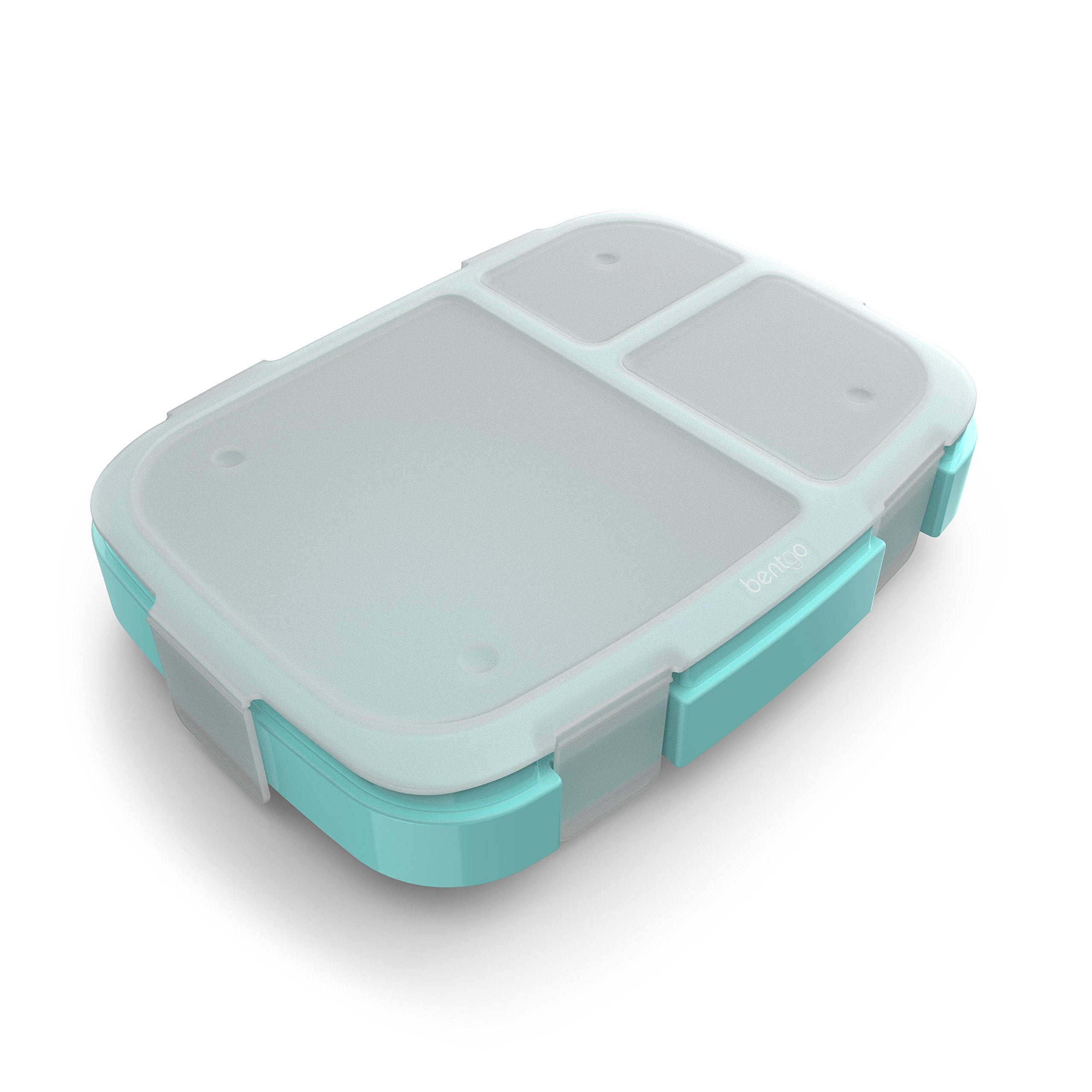 Bentgo Fresh Tray (Aqua) With Transparent Cover - Reusable, Bpa-Free, 4-Compartment Meal Prep Container With Built-In Portion Co