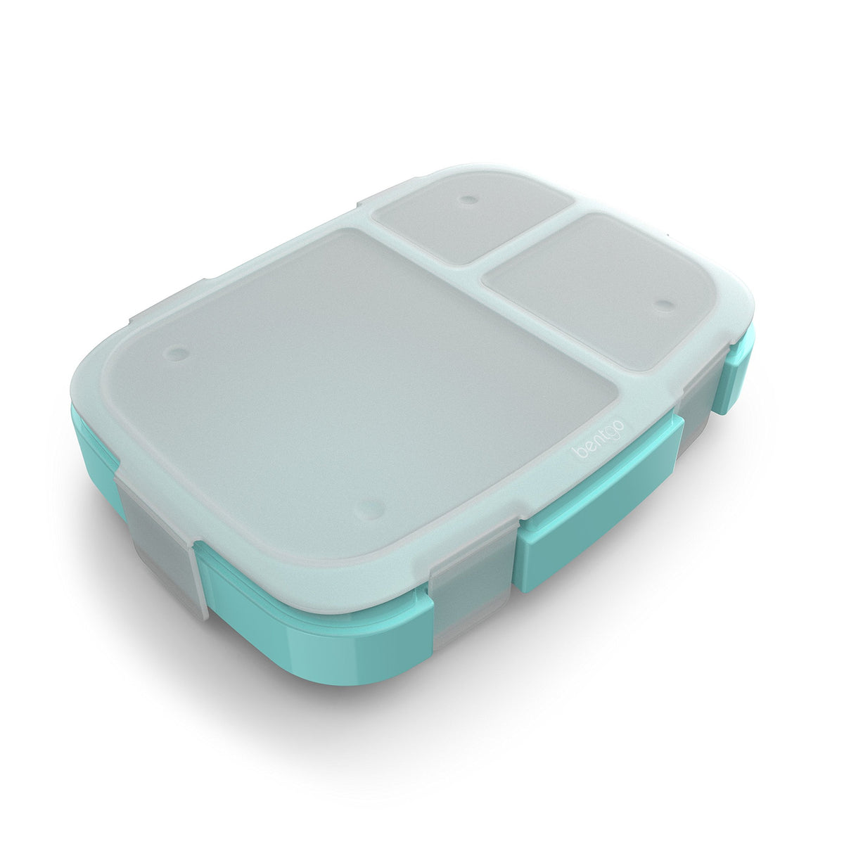 Bentgo Fresh Tray (Aqua) With Transparent Cover - Reusable, Bpa-Free, 4-Compartment Meal Prep Container With Built-In Portion Co