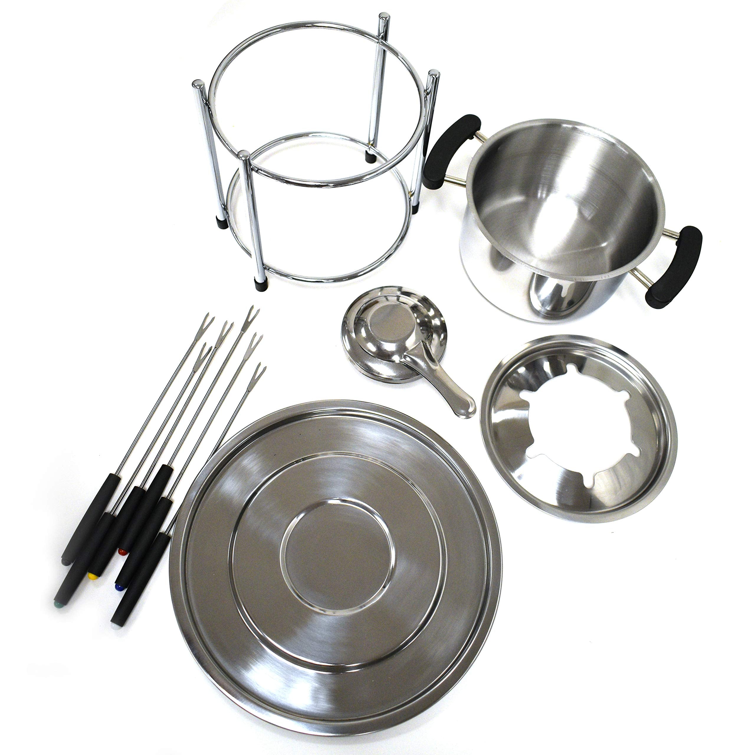 Norpro Stainless Steel 10 Piece Fondue Set, Medium, Silver