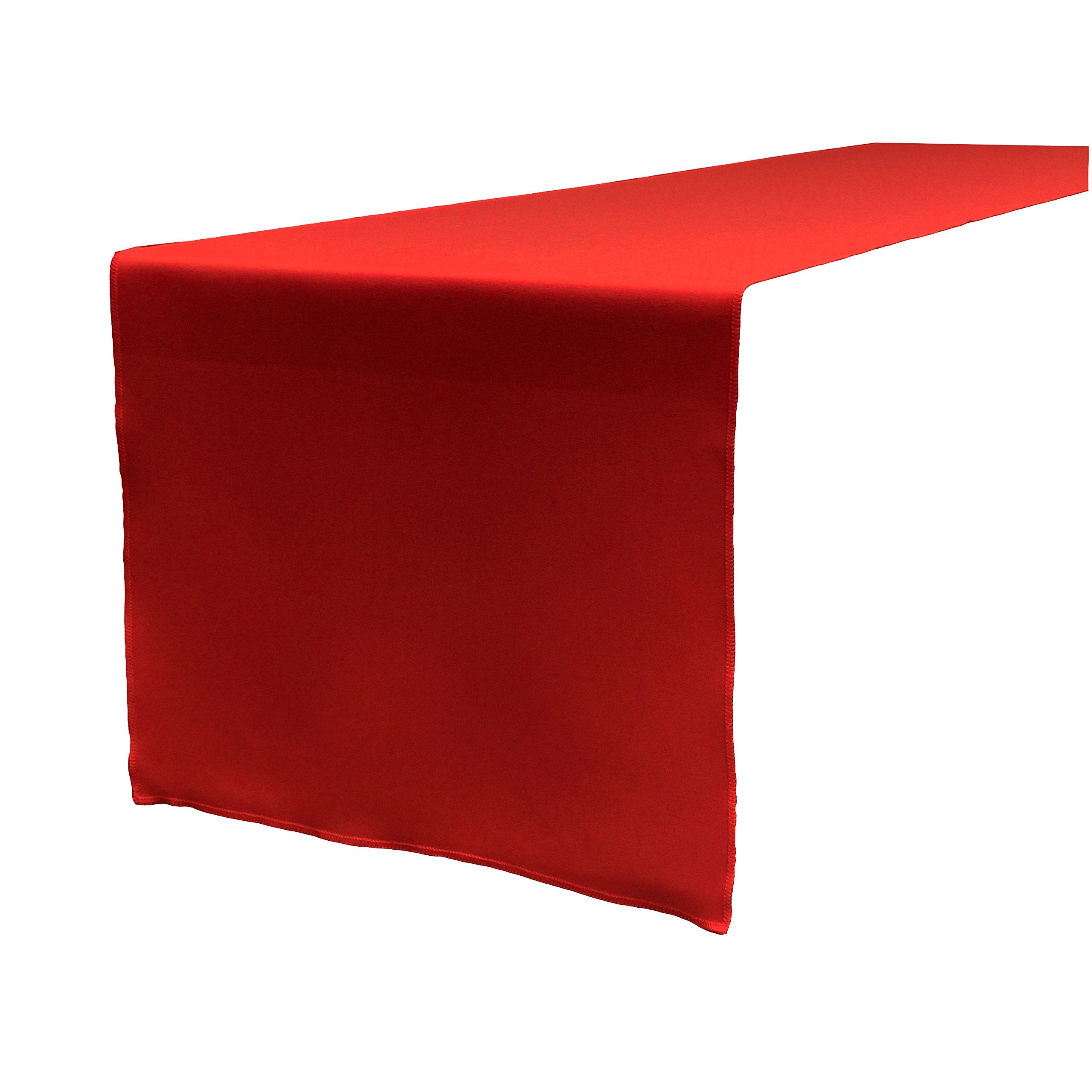 LA Linen Polyester Poplin Table Runner 14  by 108-Inch  Red