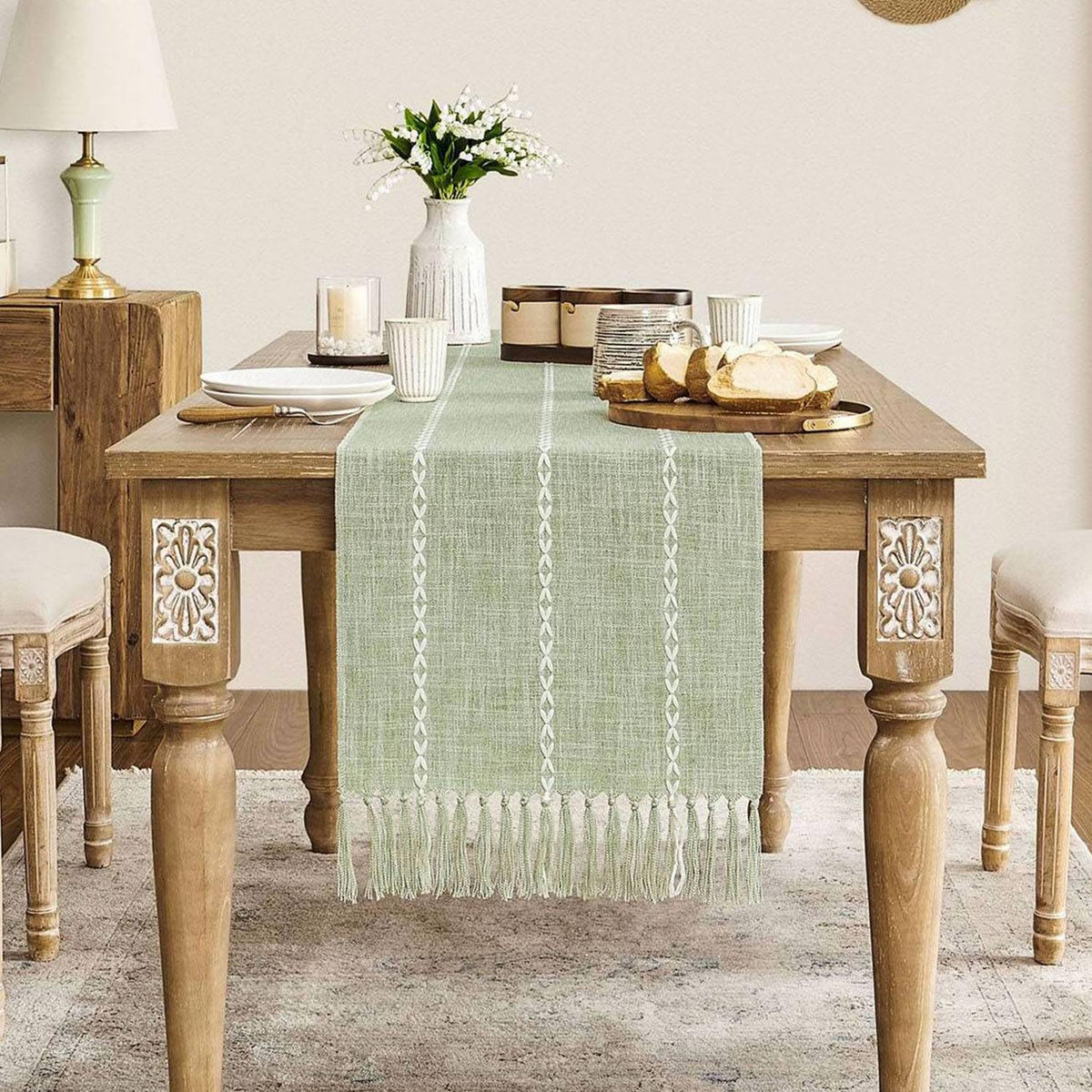 Rustic Modern Table Runner Zeemart Farmhouse Table Runner, Rustic Table Runners 60 Inches Long, L ...