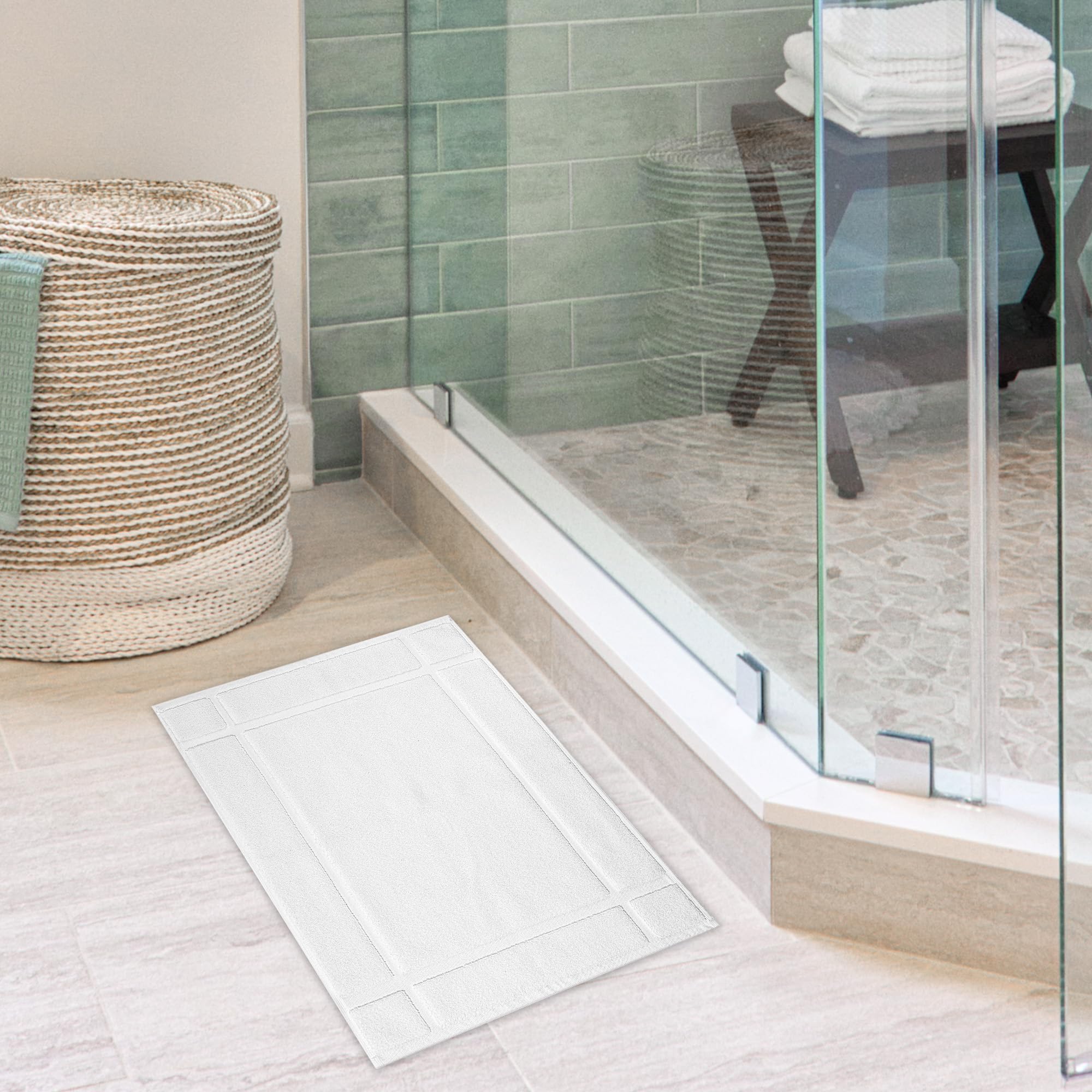 Ample Decor Cotton Bath Mats 34 X 20 Inches, 1350 Gsm Oeko Tex Certified Solid Construction Thick & Plush, For Bathroom Floor, S